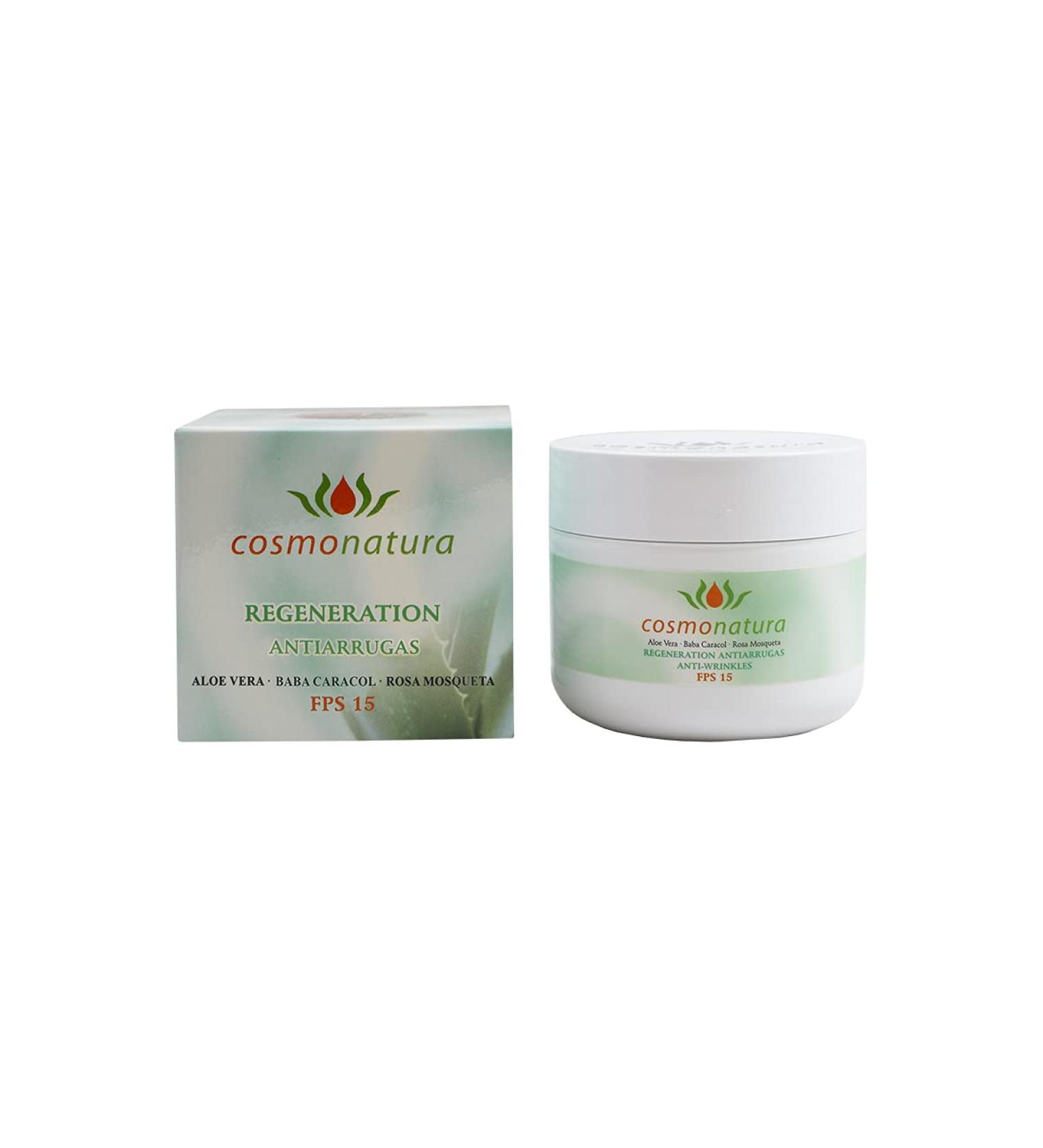 Anti-wrinkle face cream with aloe vera snail slime and rosehip: nutrition and protection for radiant skin cosmonature 100 ml SPF15 - Buy Online on GoSupps.com