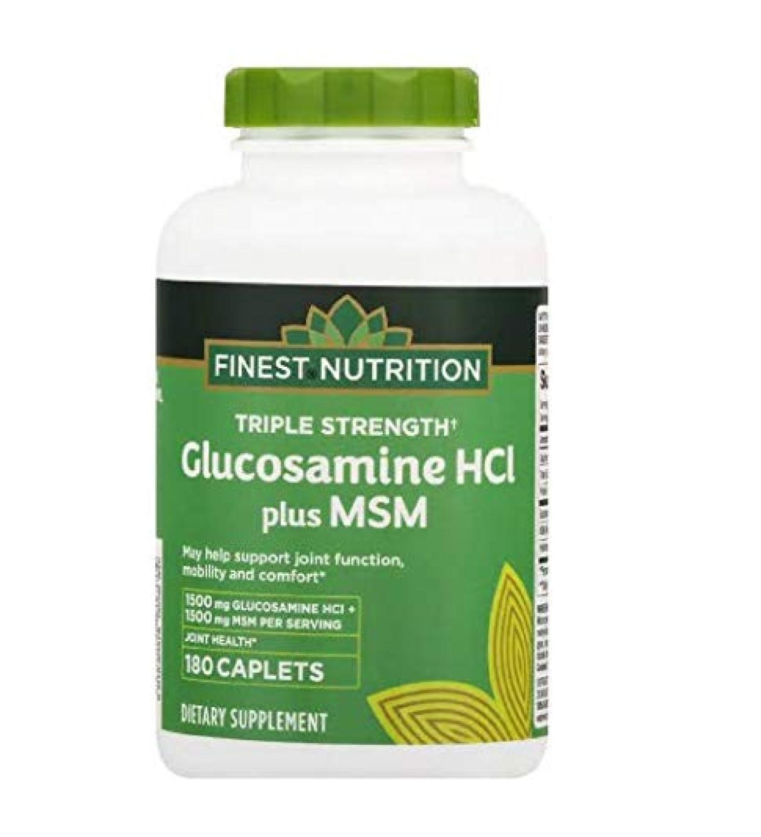 Finest Nutrition Triple Strength Glucosamine HCl Plus MSM Caplets 180.0 ea