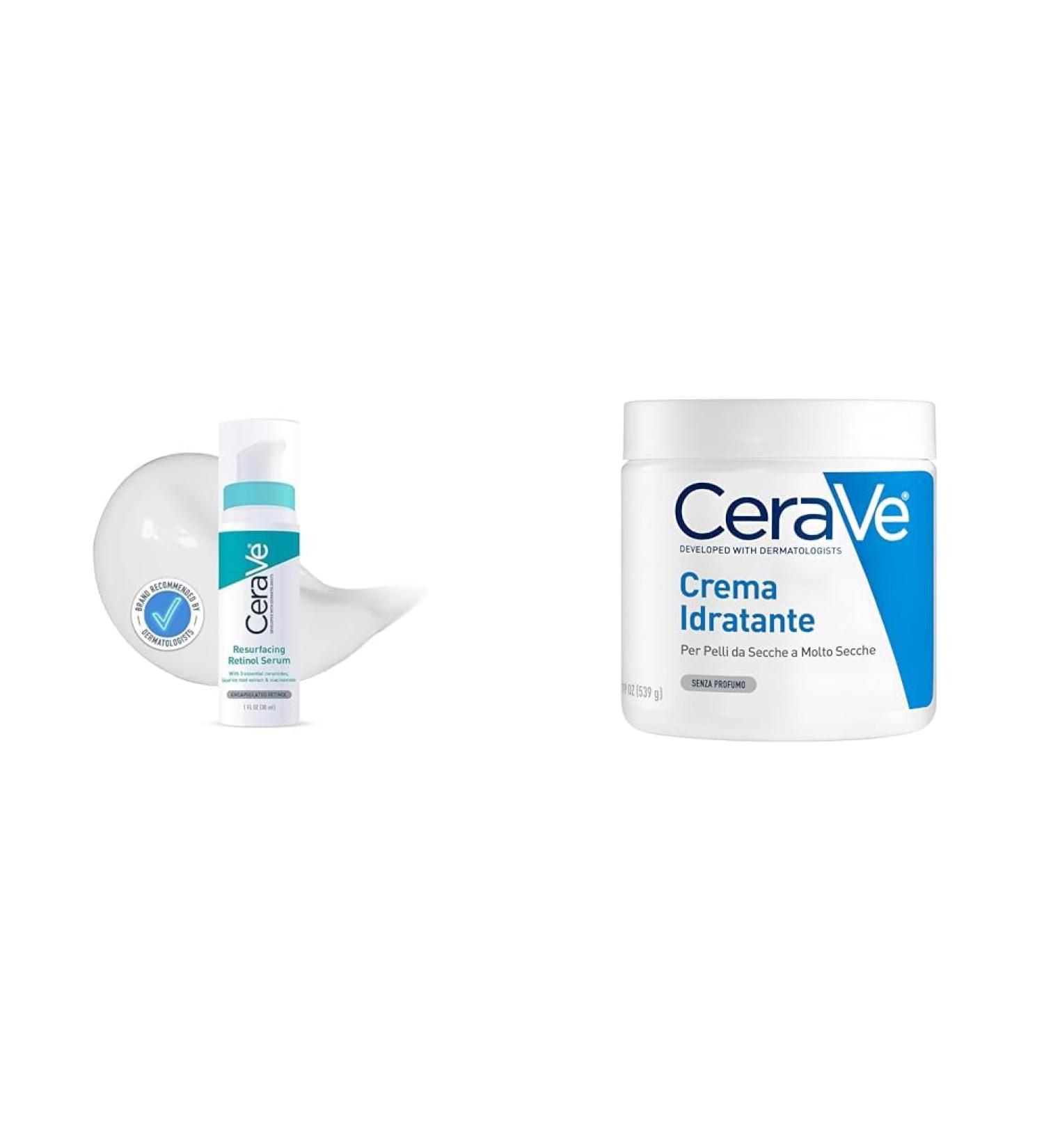  CeraVe CeraVe: 2x Anti-Mark Retinol Serum for Acne Marks & PIH with Ceramides (30ml) + 1x Moisturizing Face & Body Balm for Dry to Very Dry Skin (562ml) - Buy Online on GoSupps.com