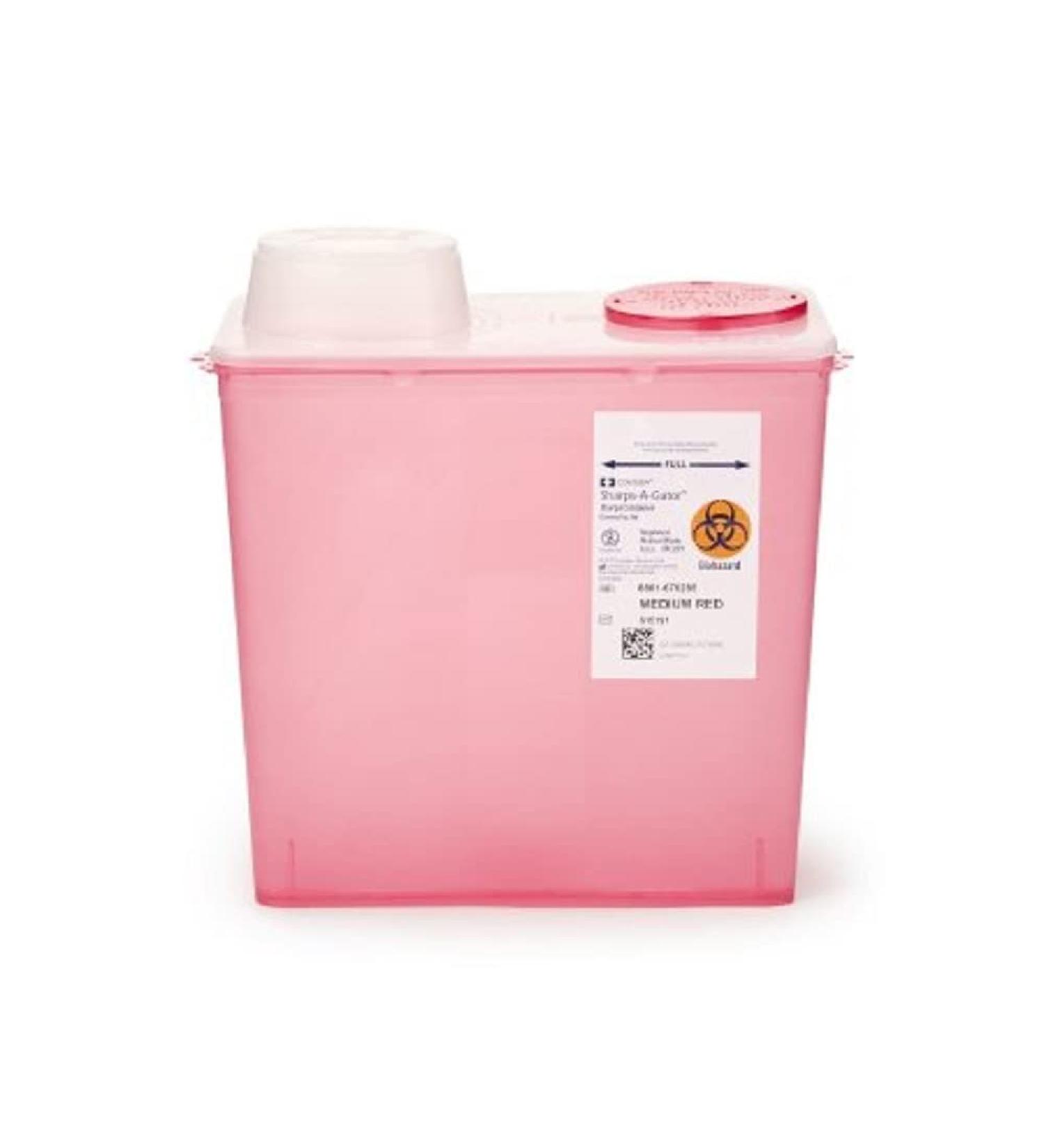 Monoject Medium 8 Qt. Sharps Disposal Container  Chimney-Top  Red - 8881676285