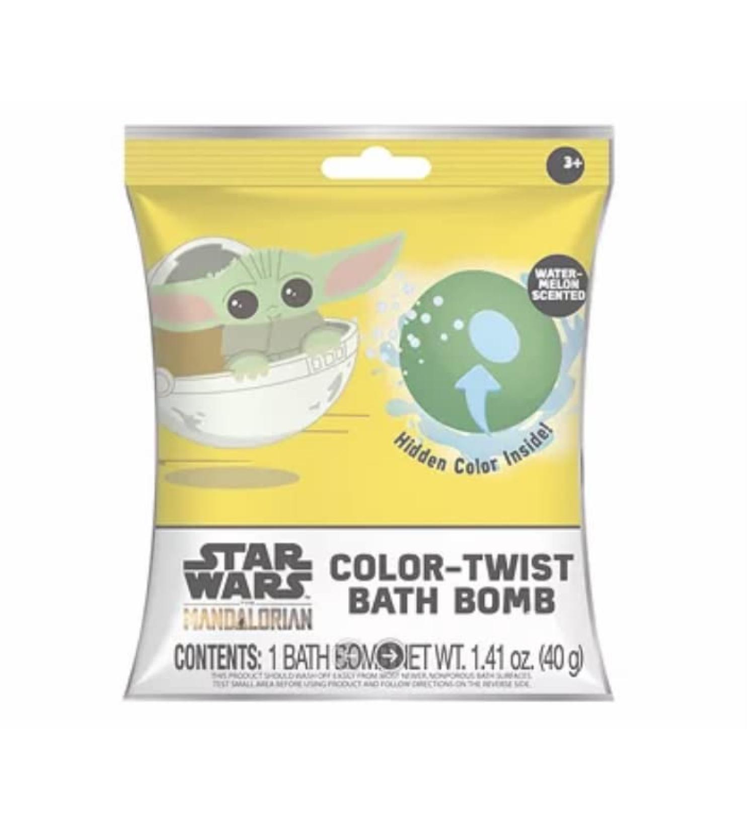 Star Wars The Mandalorian Color Twist Bath Bomb | Watermelon Scented 1.41 Oz. | 2 Pack