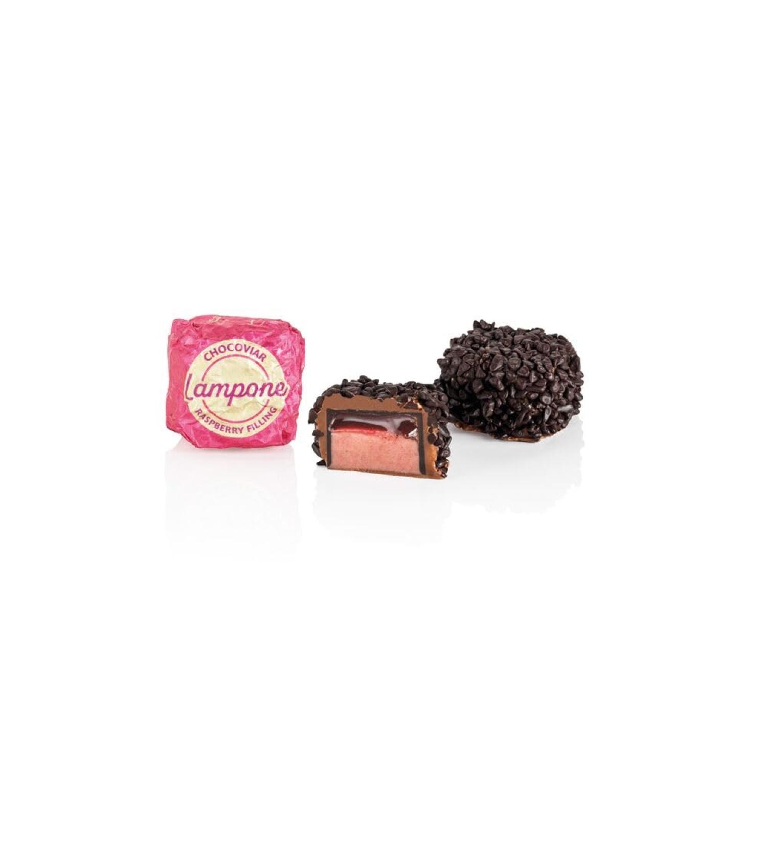 Venchi - Chocoviar Framboise Chocolats en Sachet de 1 Kg au Chocolat Noir Sans Gluten Sans Colorants ni Conservateurs