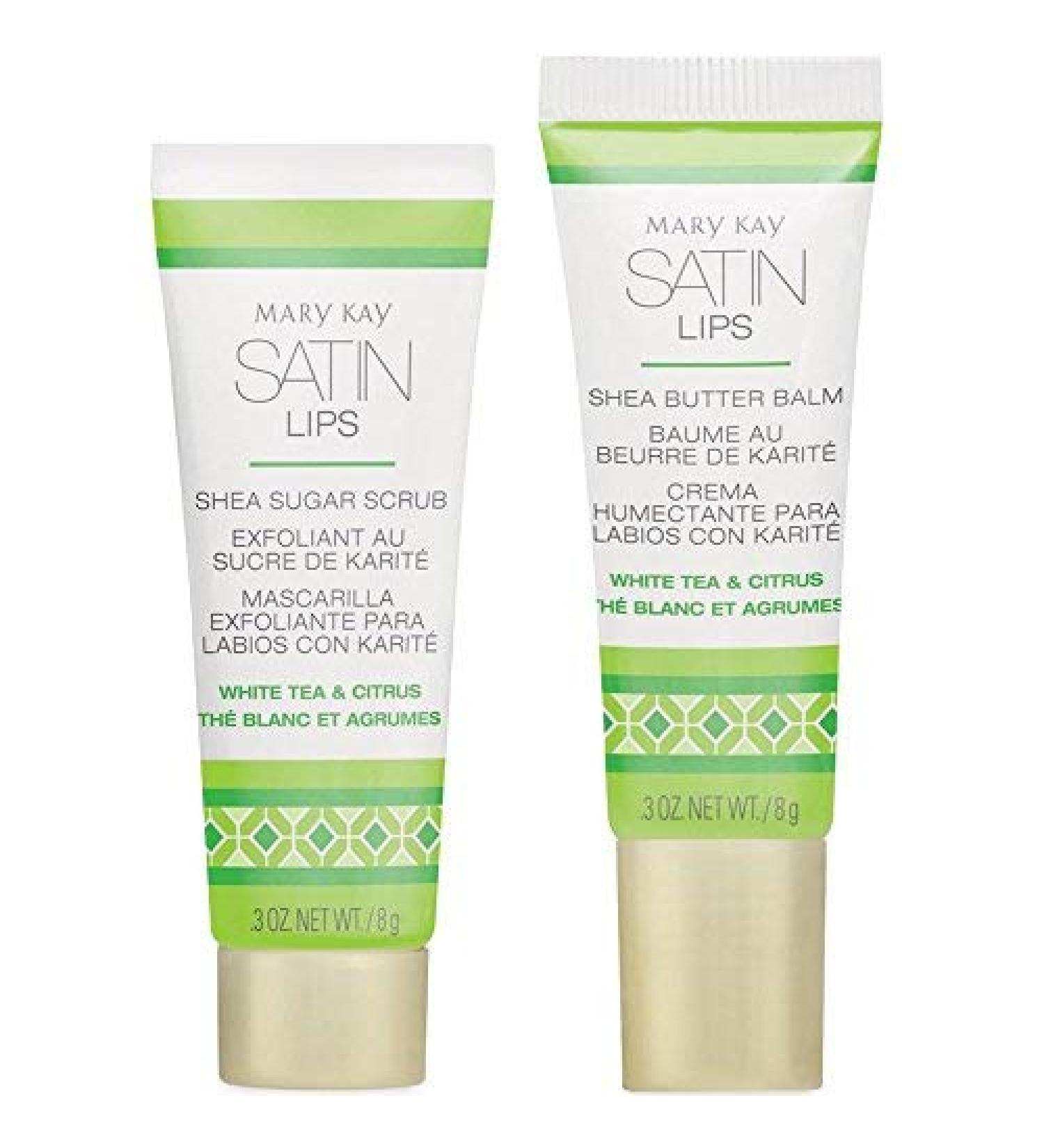 Mary Kay Satin Lips Set - Shea Sugar Scrub and Shea Butter Balm 3 oz. NET / 8 g