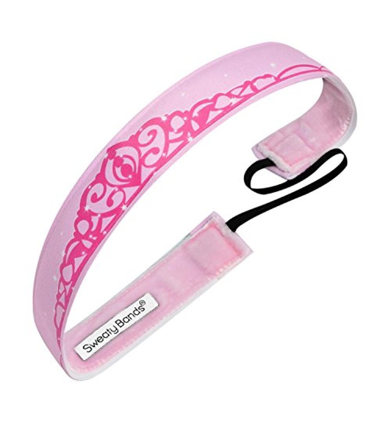 Sweaty Bands Crown Me Pink Headband - Non-Slip Velvet-Lined Princess Hairband - Buy Online on GoSupps.com