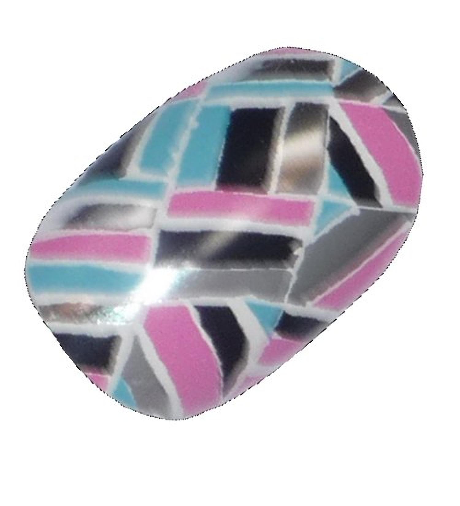 Chix Nails Nail Wraps Patchwork Blue Silver Designer Fingers Toes Vinyl Foils