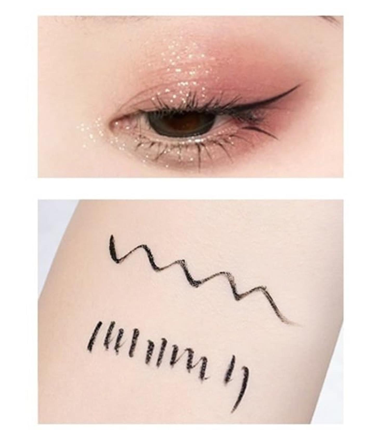 BADALO Extremely Fine Waterproof Eyeliner Ultra Fine Long Lasting Nonsmudge Female Beginner Eyeliner Pen Pink Eyeliner Pen Size 1 pearl matte black