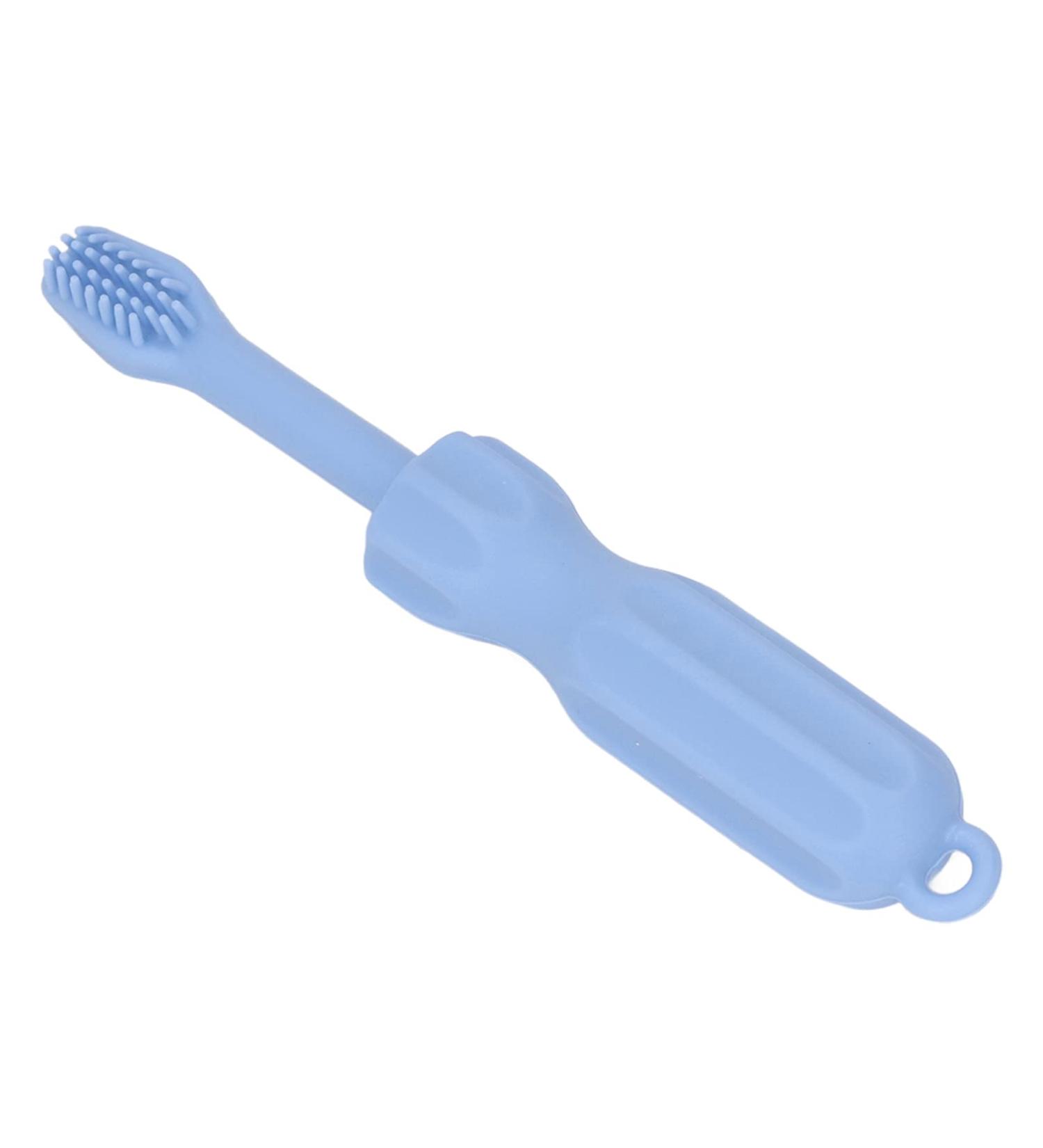 Buy Baby Silicone Molar Toothbrush - Safe Easy to Clean & Attractive for Babies (Blue) - Buy Online on GoSupps.com