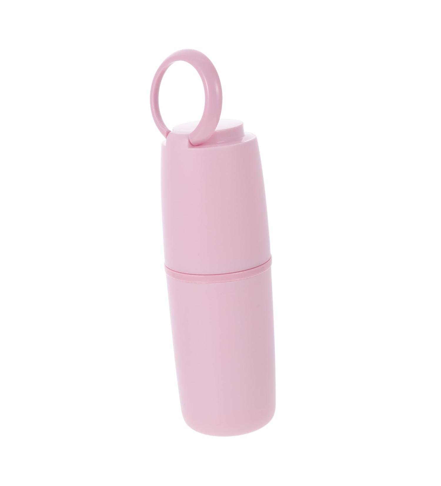 Portable Toothbrush Storage Box - Tovinanna Multi-Purpose Travel Cup & Case | Pink Toothbrush Holder 20.5x6cm - Ideal for On-the-Go Hygiene - Buy Online on GoSupps.com