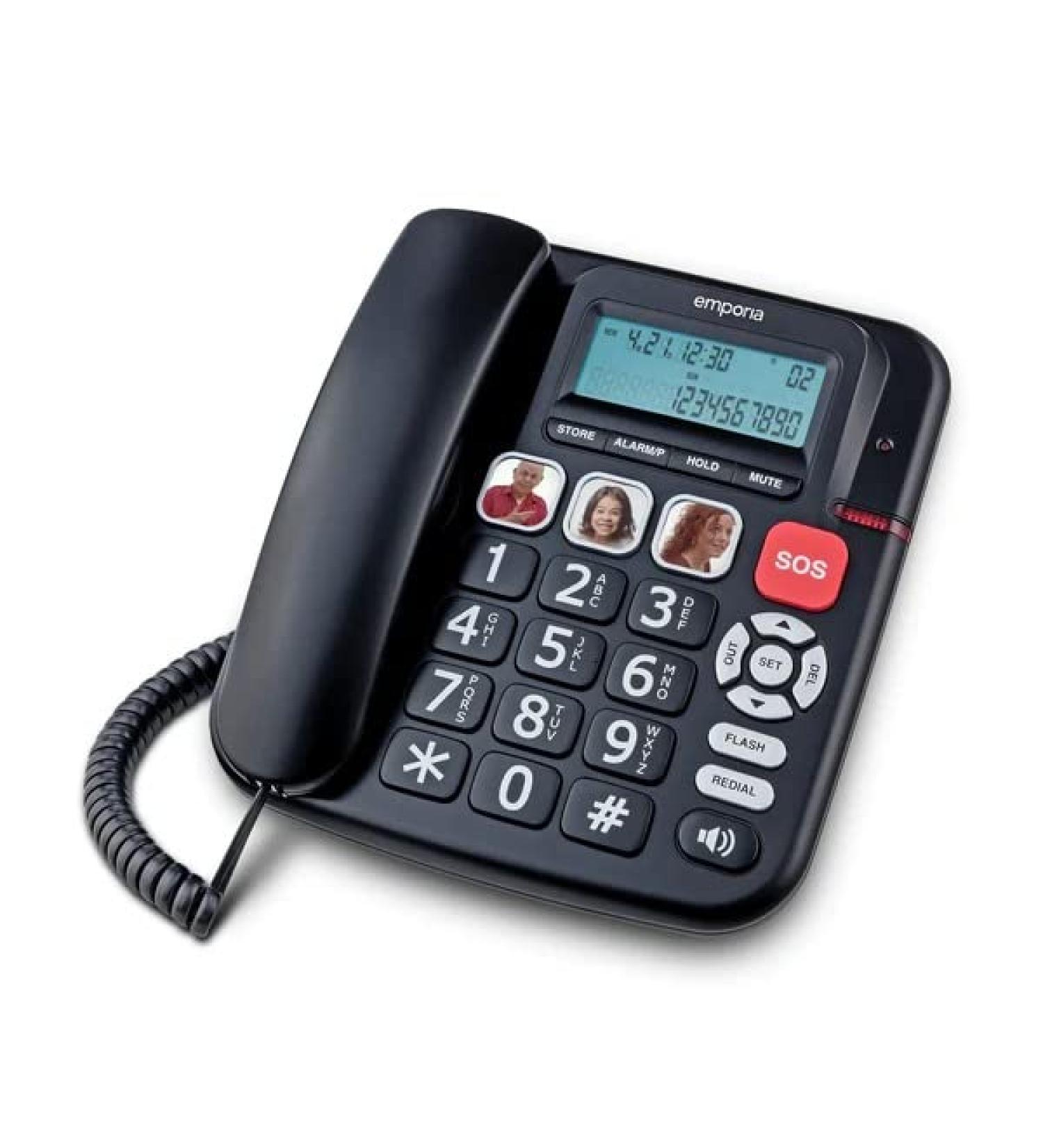 Emporia KFT20 Corded Big-Button - Black/Silver (Official UK and Ireland Version)