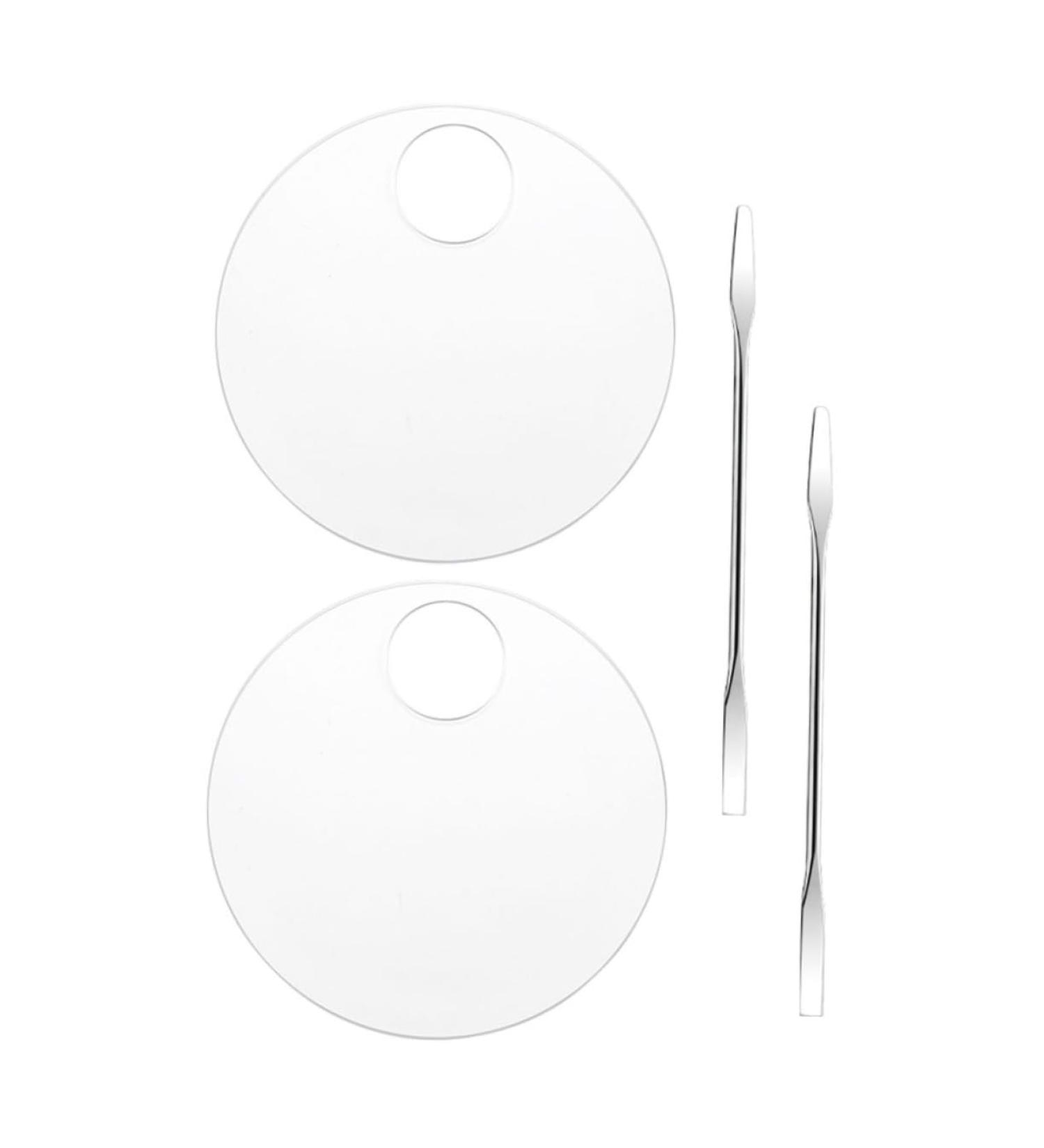 NOLITOY 2 Sets Watercolor Pigment Tray - Round Makeup & Serving Tray with Spatula for Cosmetic & Nail Art | Liquid Color Mixing for Acrylic Painting - Buy Online on GoSupps.com