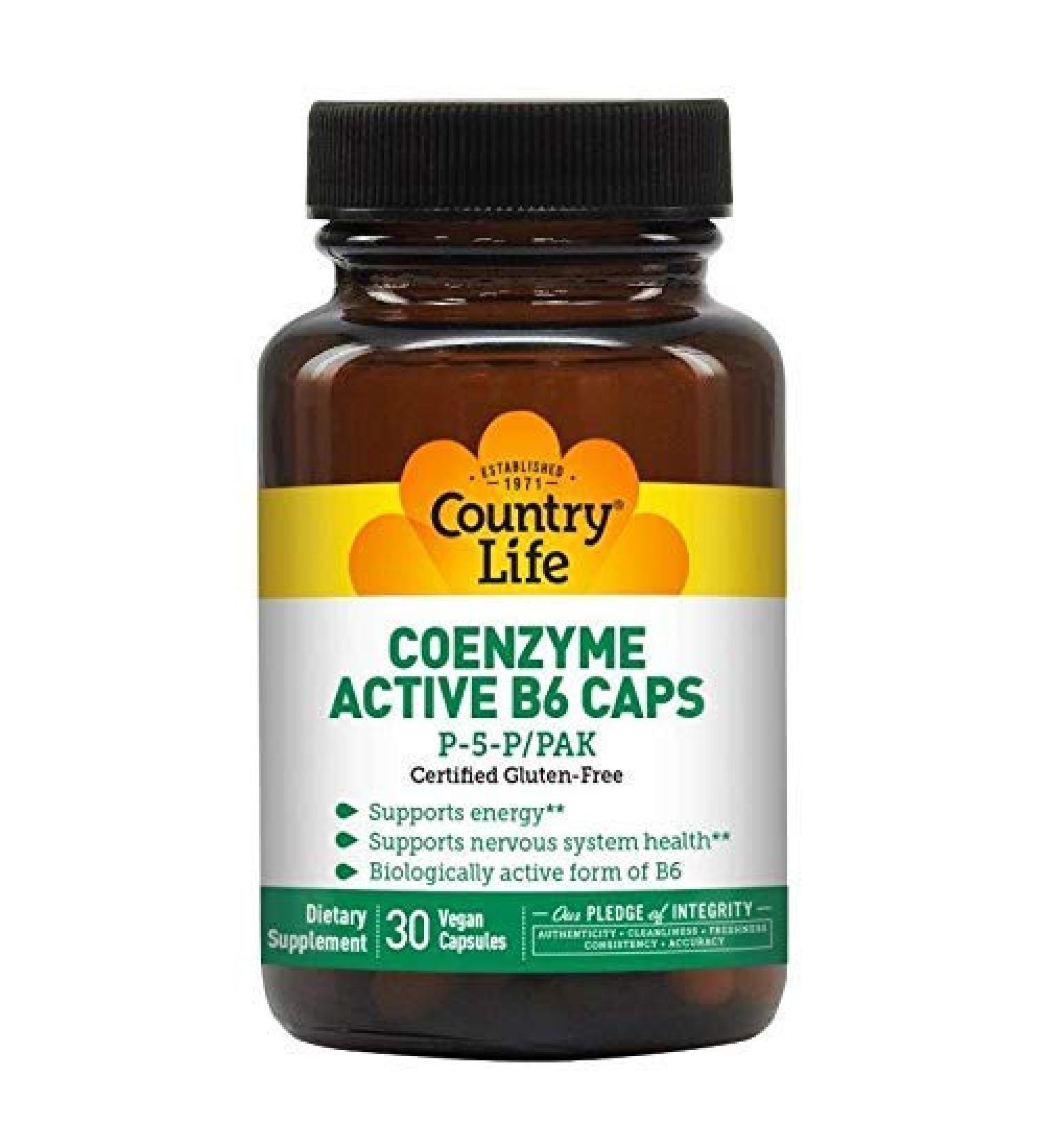 Country Life Coenzyme Active B-6 50mg - 30 Count | Natural Energy Support - Buy Online on GoSupps.com