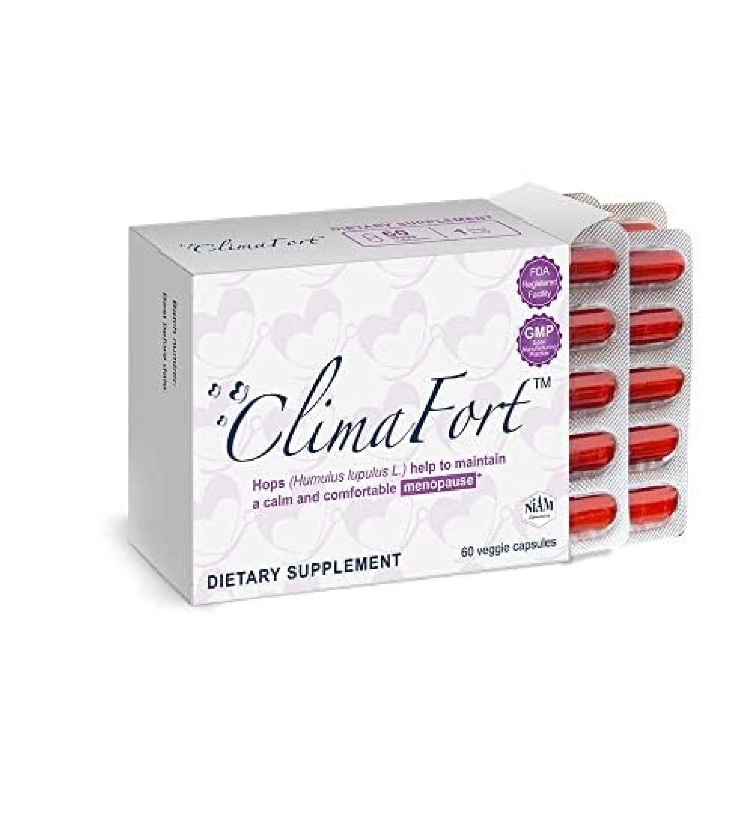 ClimaFort Menopause Supplement - Hormone Balance & Relief for Hot Flashes, Irritability - 60 Day Supply - Buy Online on GoSupps.com