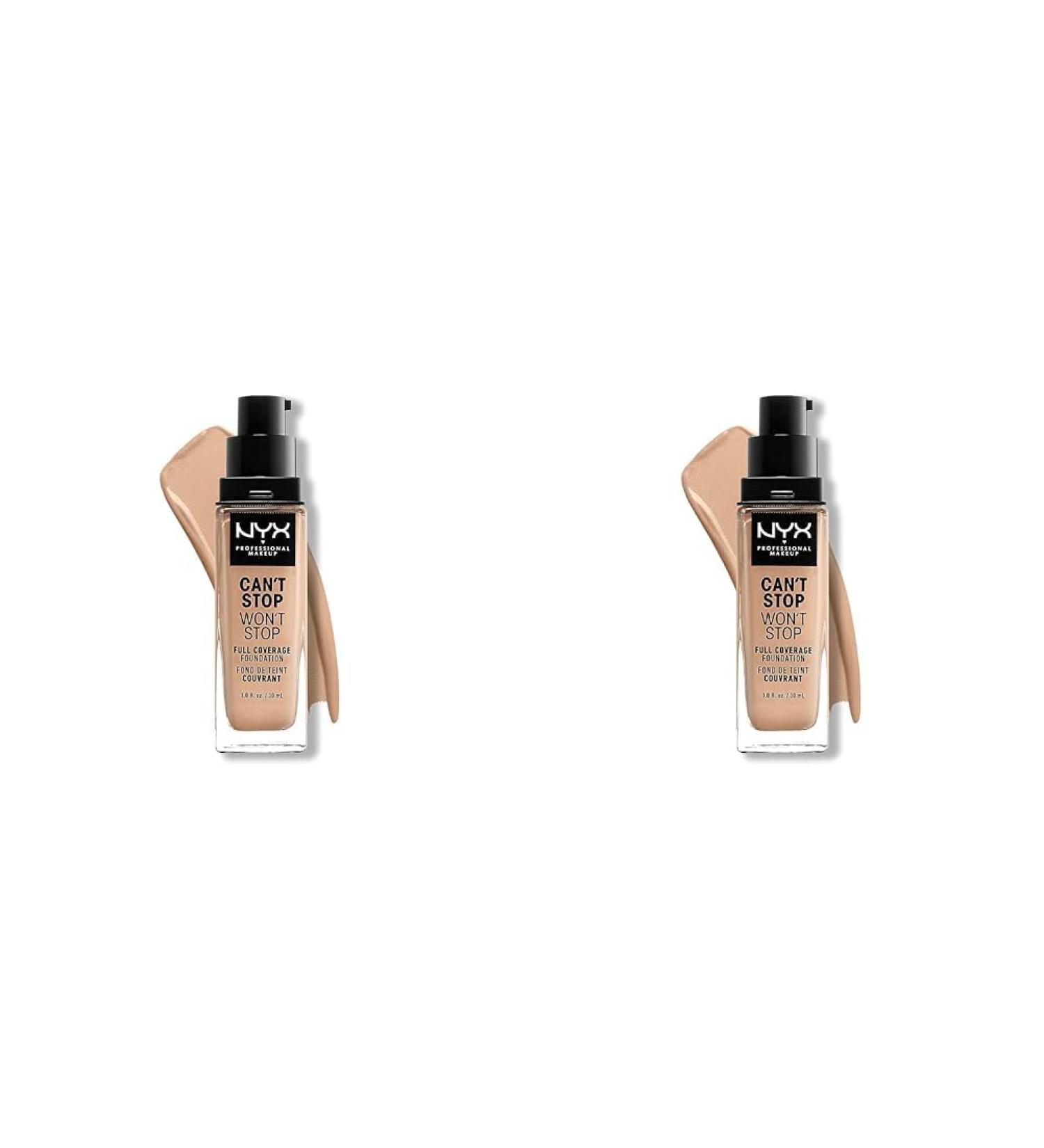 Nyx Professional Makeup Can't Stop Won't Stop Foundation - Full Coverage Long-Lasting Waterproof Vegan - 07 Natural (2 Pack) - Buy Online on GoSupps.com