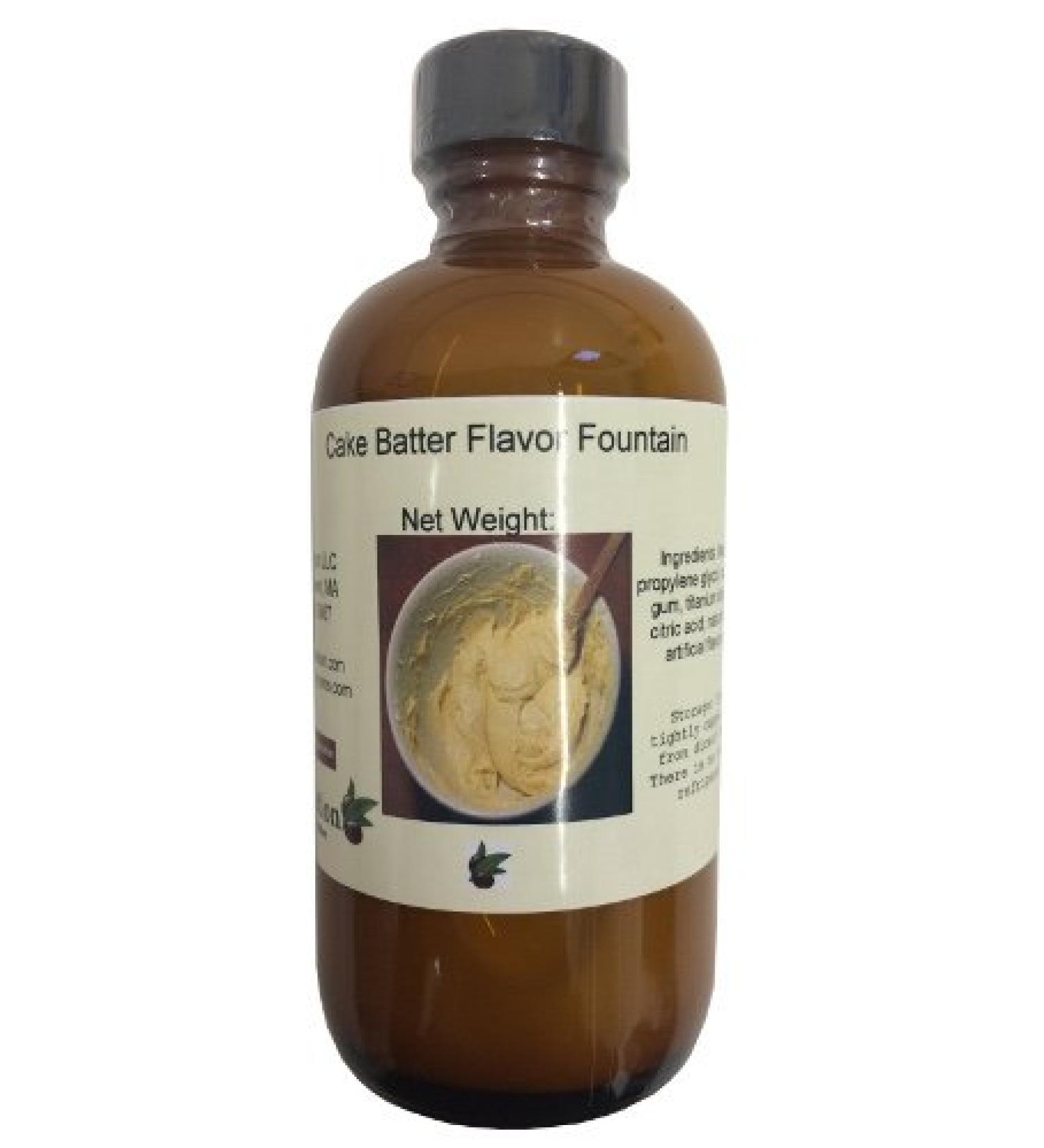 OliveNation Cake Batter Flavor Fountain, Low Sugar Flavoring for Beverages, Ice Cream, Baked Goods, , Non-GMO, Gluten Free, Kosher, Vegan - 4 ounces 4 Fl Oz (Pack of 1)