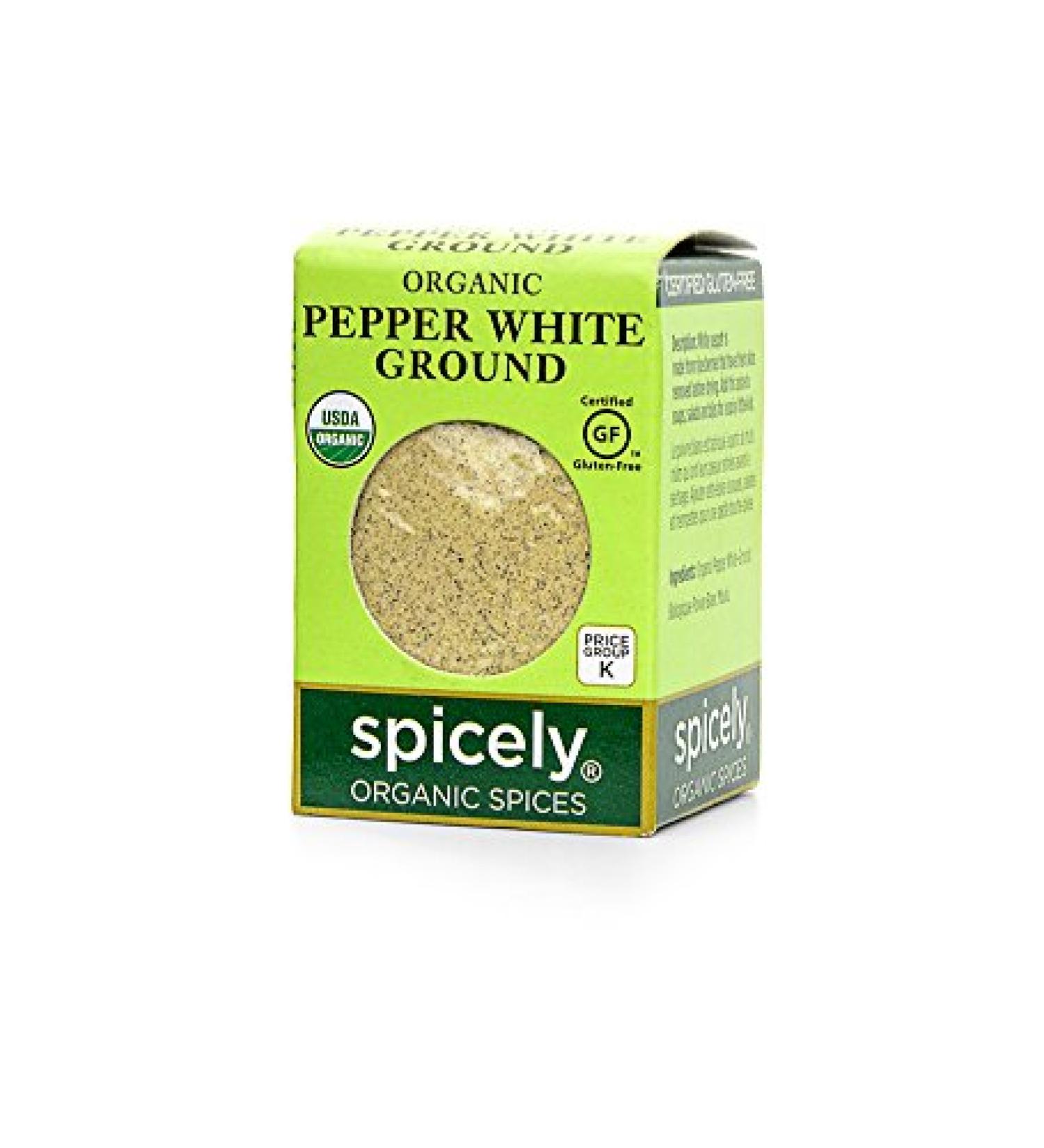 Spicely Organic White Peppercorn - Gluten Free, 0.45 oz EcoBox - Buy Online on GoSupps.com