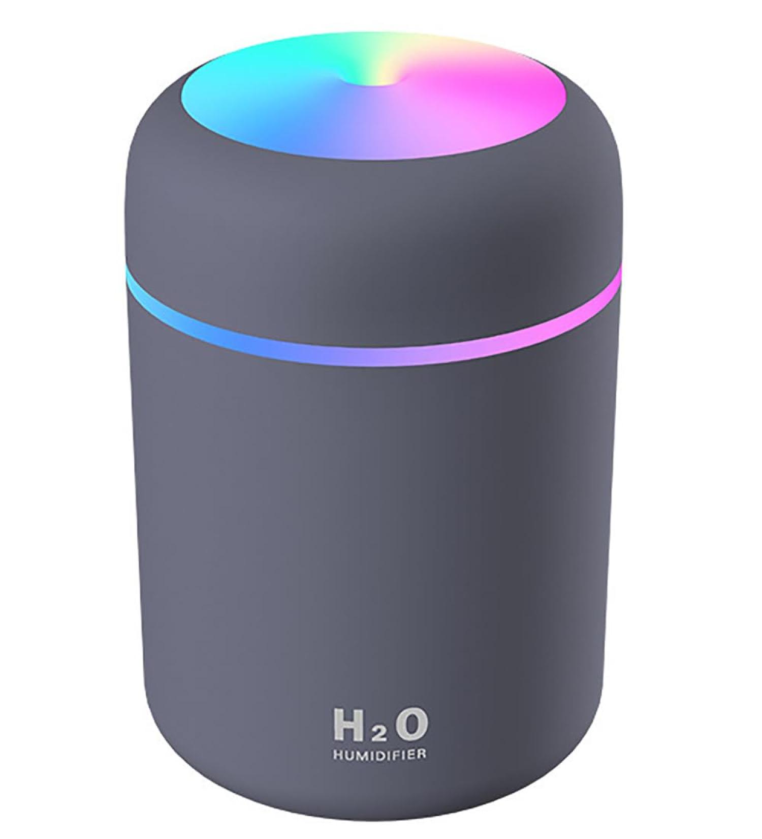 Mini Air Humidifier Essential Oil Diffuser Aromatherapy with Colorful Light | 2 Mist Modes, Auto Shut-Off | Anion Air Diffuser for Home, Bedroom, Office - Grey - Buy Online on GoSupps.com