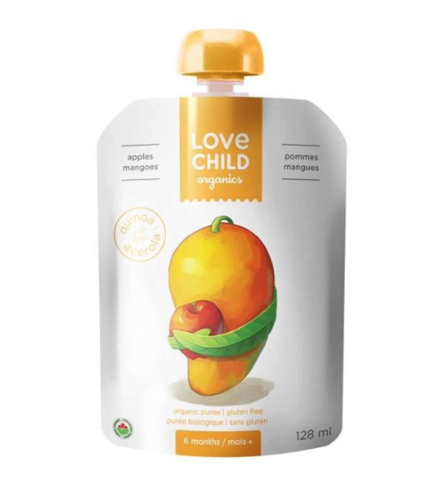 Love Child Organic Purees - Super Blends - Apples & Mangoes (12x128ml)