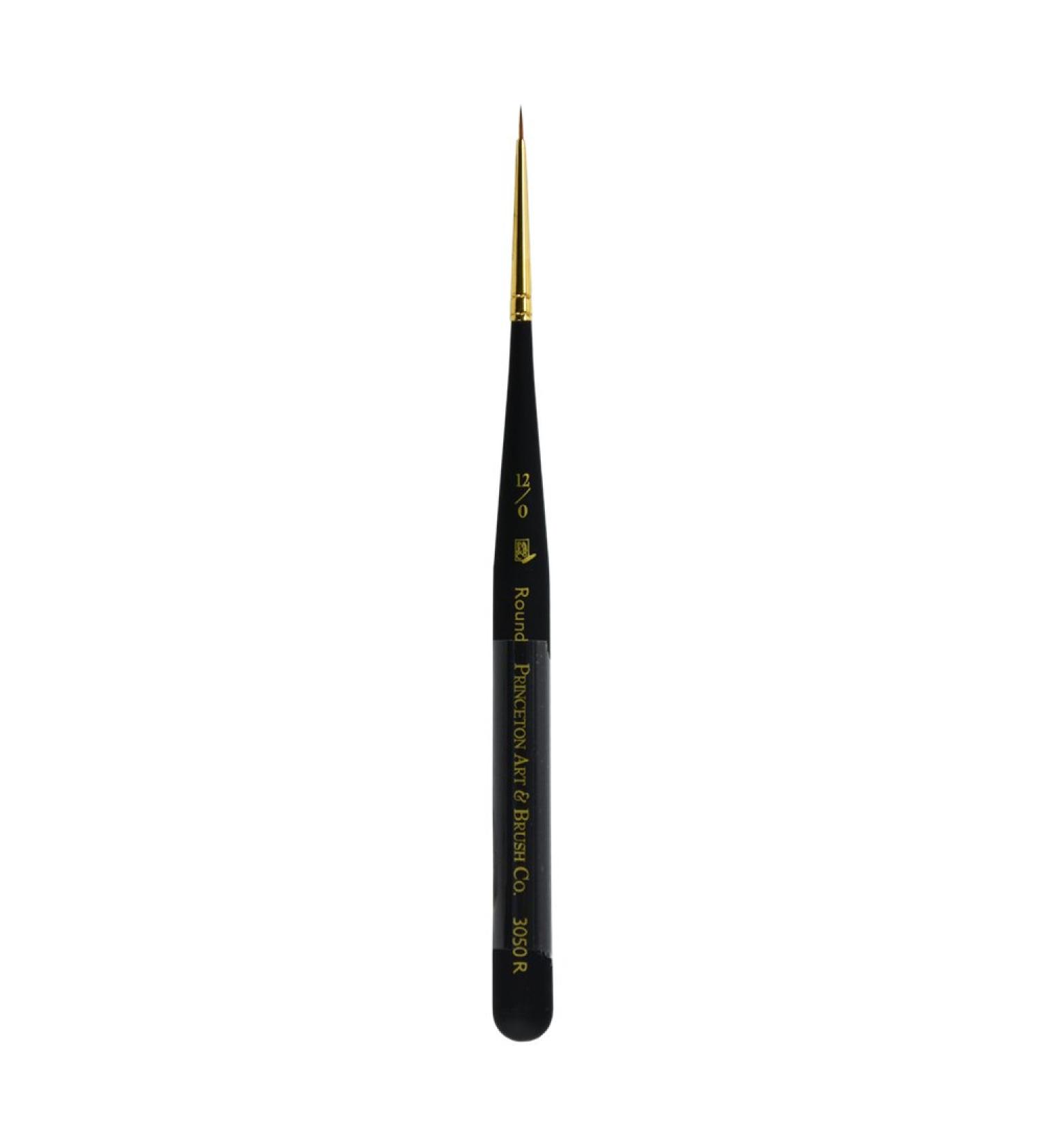 Princeton Best Synthetic Sable Miniature Watercolor and Acrylic Mini Brush Round 12/0 (3050R-12/0) Round Size 12x0 Round