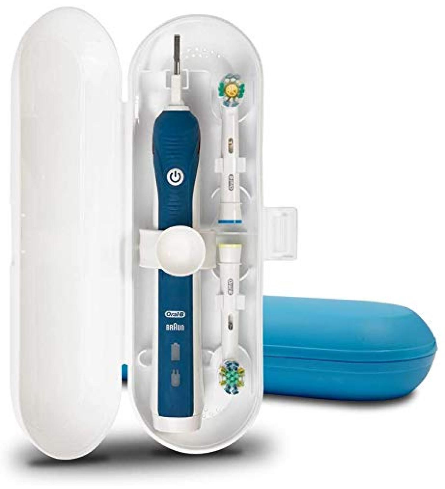 Travel Case for Oral-B Pro Series Electric Toothbrushes - 2 Pack (Blue & White) | Durable Plastic Travel Accessories - Buy Online on GoSupps.com