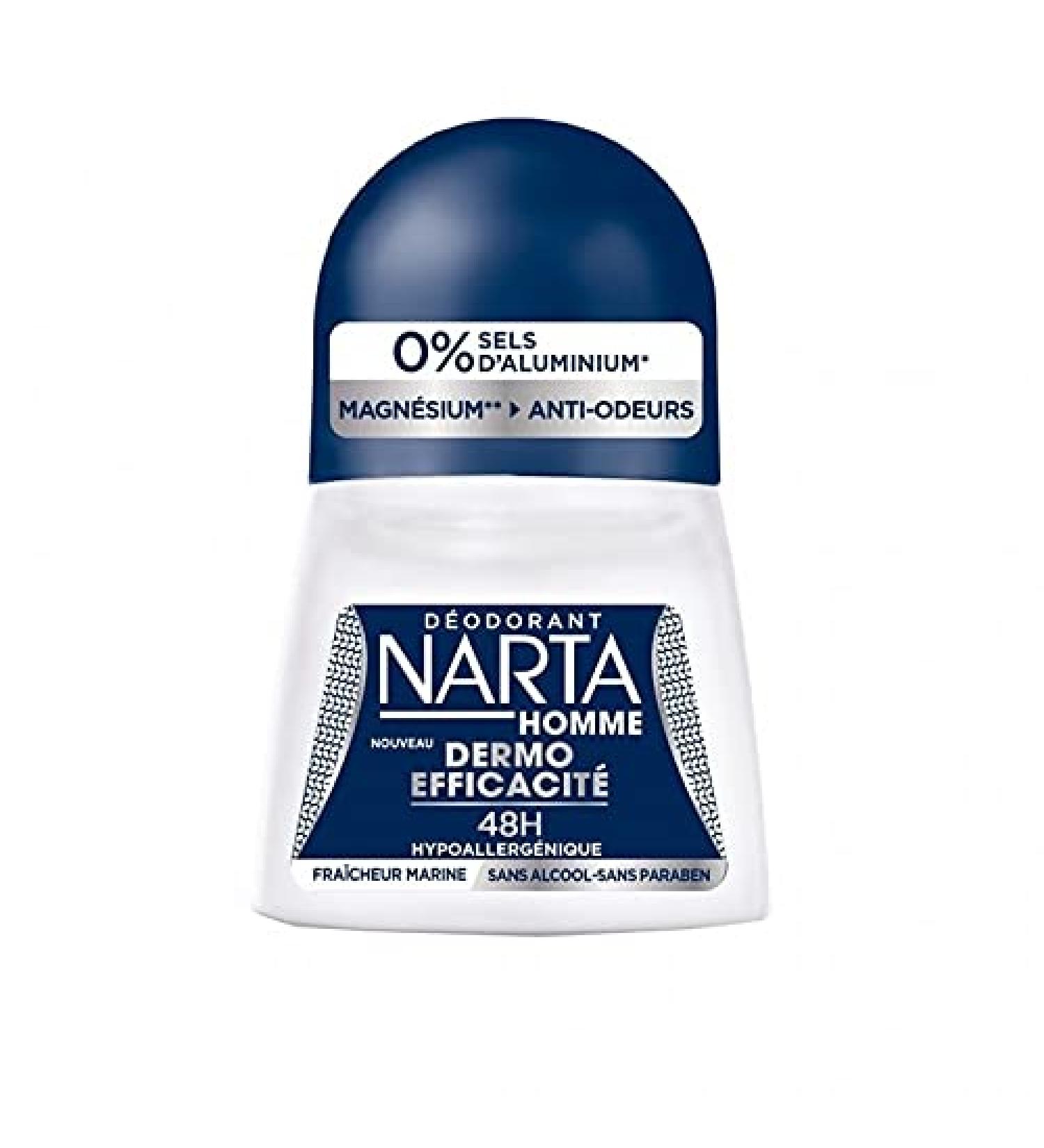 Narta Homme Deodorant Dermo Effectiveness 48h Hypoallergenic Marine Freshness roll-on 50ml (pack of 2)