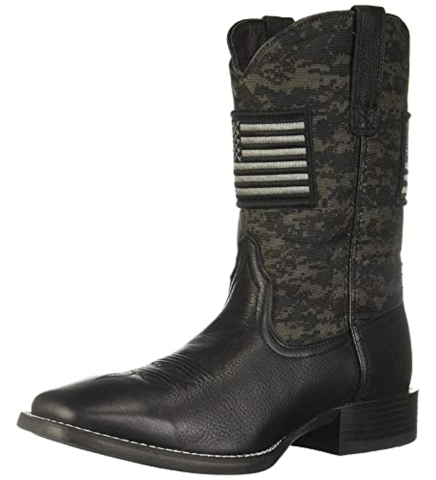 ARIAT Men's Sport Patriot Western Boot 11 - Black Deertan/Black Camo Print - Buy Online on GoSupps.com