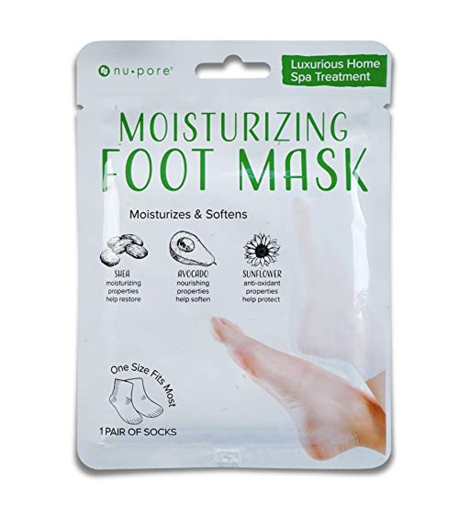 Nu-Pore Moisturizing Foot Mask - Hydrating Treatment for Soft Feet (1 Pair) - Buy Online on GoSupps.com