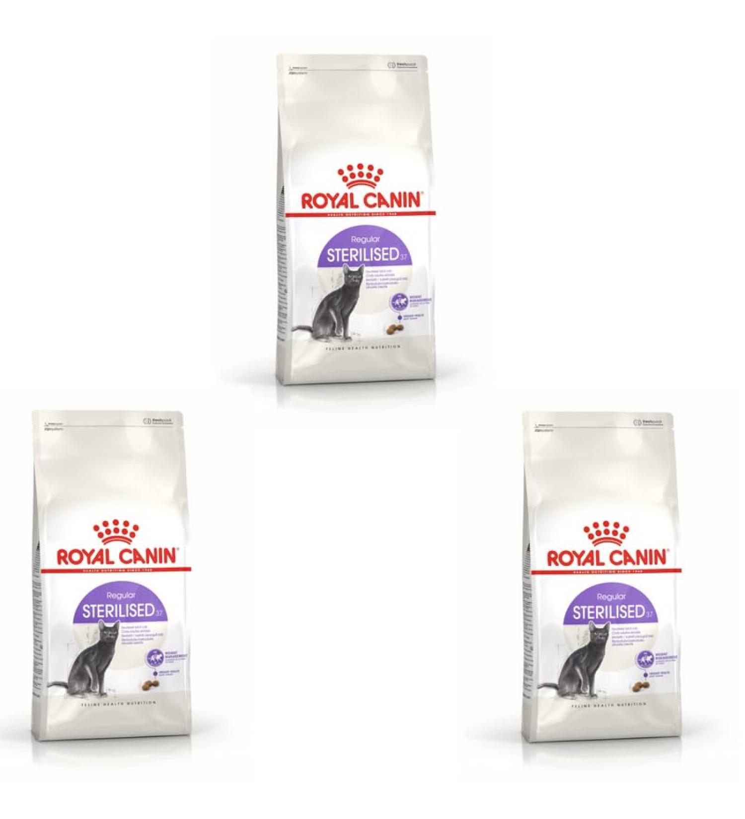 ROYAL CANIN Sterilized 37 | Pack of 3 | 3 x 400g | Dry Food for Sterilized Cats (1 to 7 years) | To Maintain An Ideal Body W - Buy Online on GoSupps.com