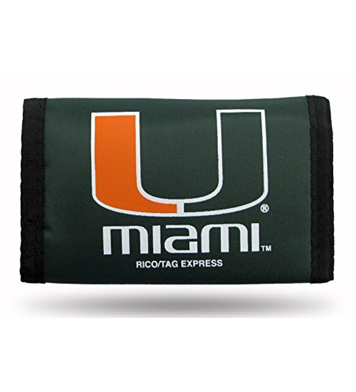 NCAA Alabama Crimson Tide Nylon Tri-Fold Wallet - Officially Licensed Team Merchandise | Miami Florida Hurricanes Design - Buy Online on GoSupps.com