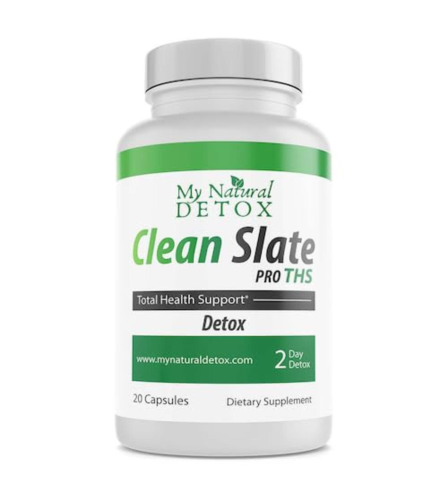 MyNaturalDetox Clean Slate Pro Herbal Detox & Cleanse Supplement Milk Thistle Dandelion Burdock Cascara Sagrada Senna & More Natural Full-Body Cleanse 20 Capsules 2-3 Day - Buy Online on GoSupps.com