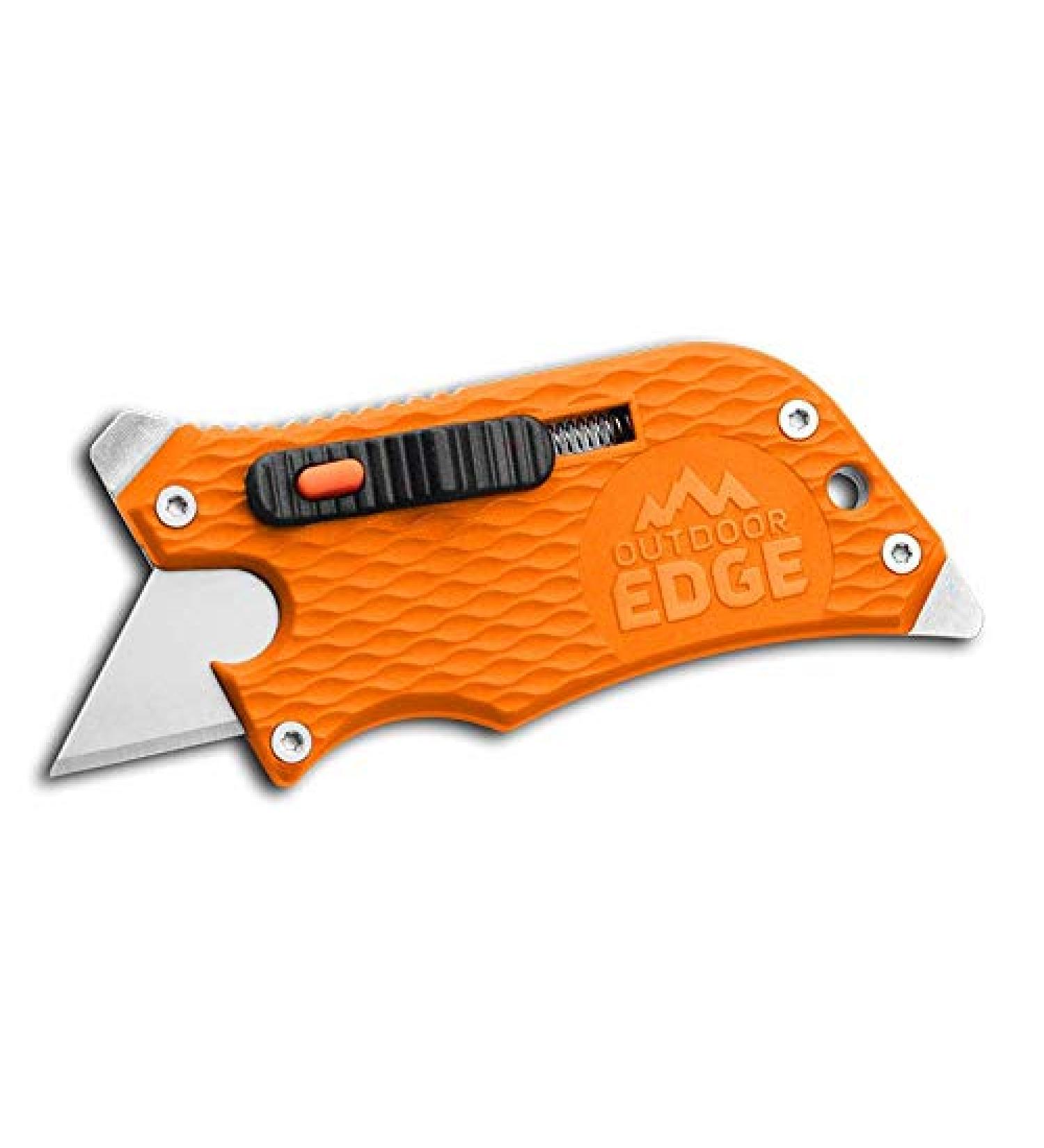 Outdoor Edge SlideWinder Multitool - Utility Knife with Replaceable Razor Blade, Screwdrivers, Prybar, Bottle Opener, Pocket Clip, Auto-Retracting Blade Orange - Buy Online on GoSupps.com