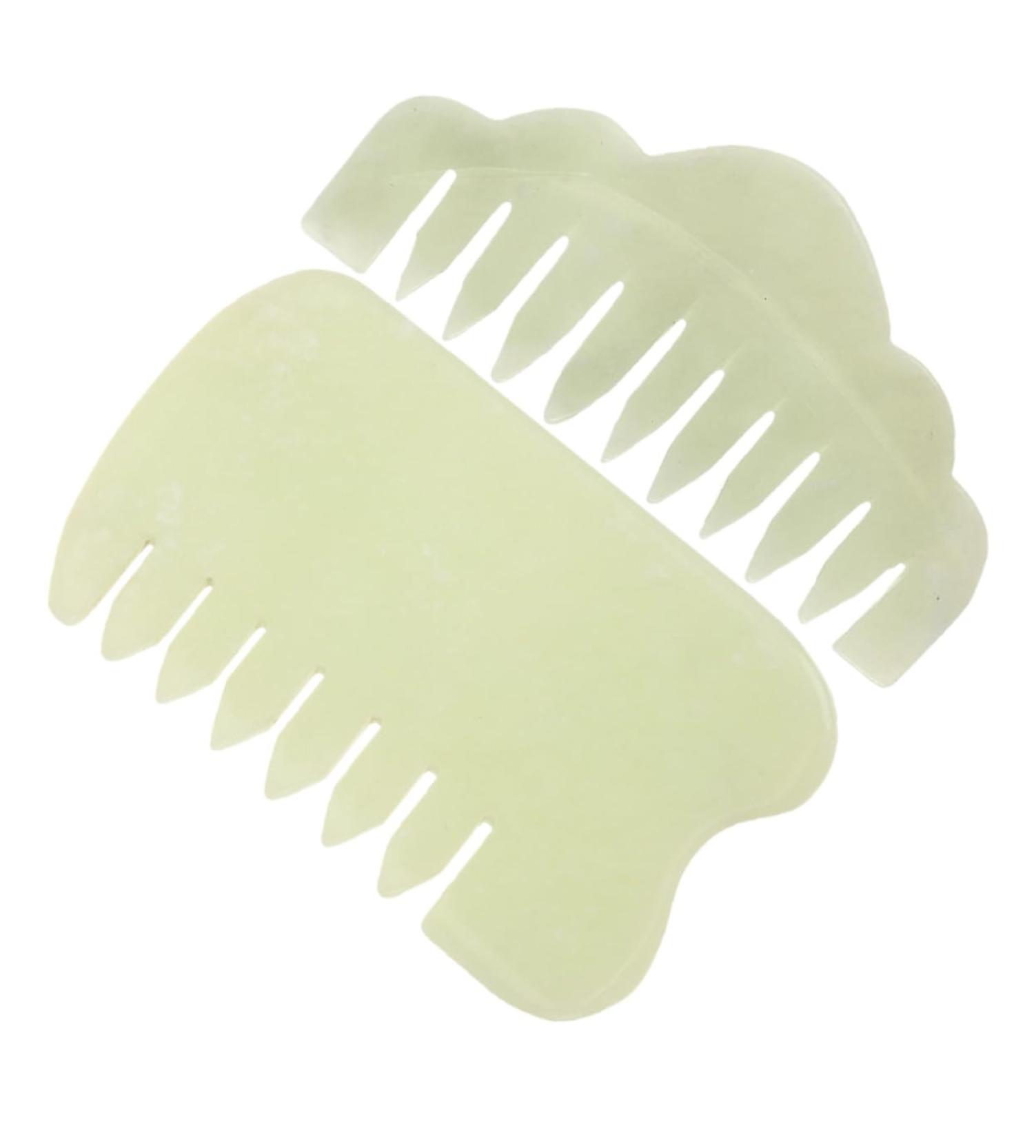 Oatipho Jade Gua Sha Comb Manual Face Scraping Tool for Skin Massage | Chinese Gua Sha Boards & Broad Tooth Scratch Massager - Buy Online on GoSupps.com
