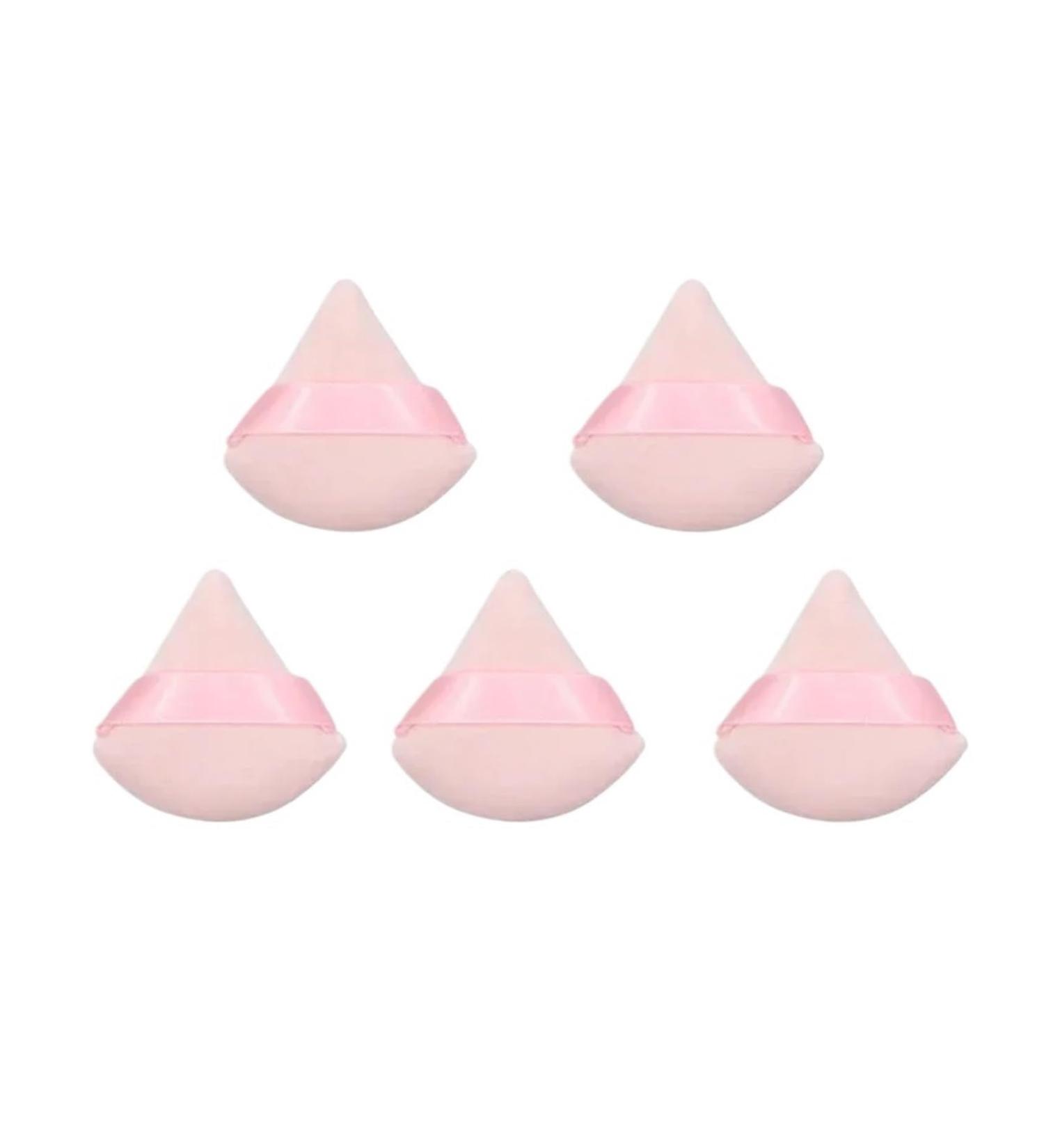 1-12Pcs Triangle Velvet Powder Puff Flours Mini Face Makeup Sponge Cosmetics Soft Cotton Face Powder Puff Lightweight Washable (Color : 5Pcs-Pink) - Buy Online on GoSupps.com