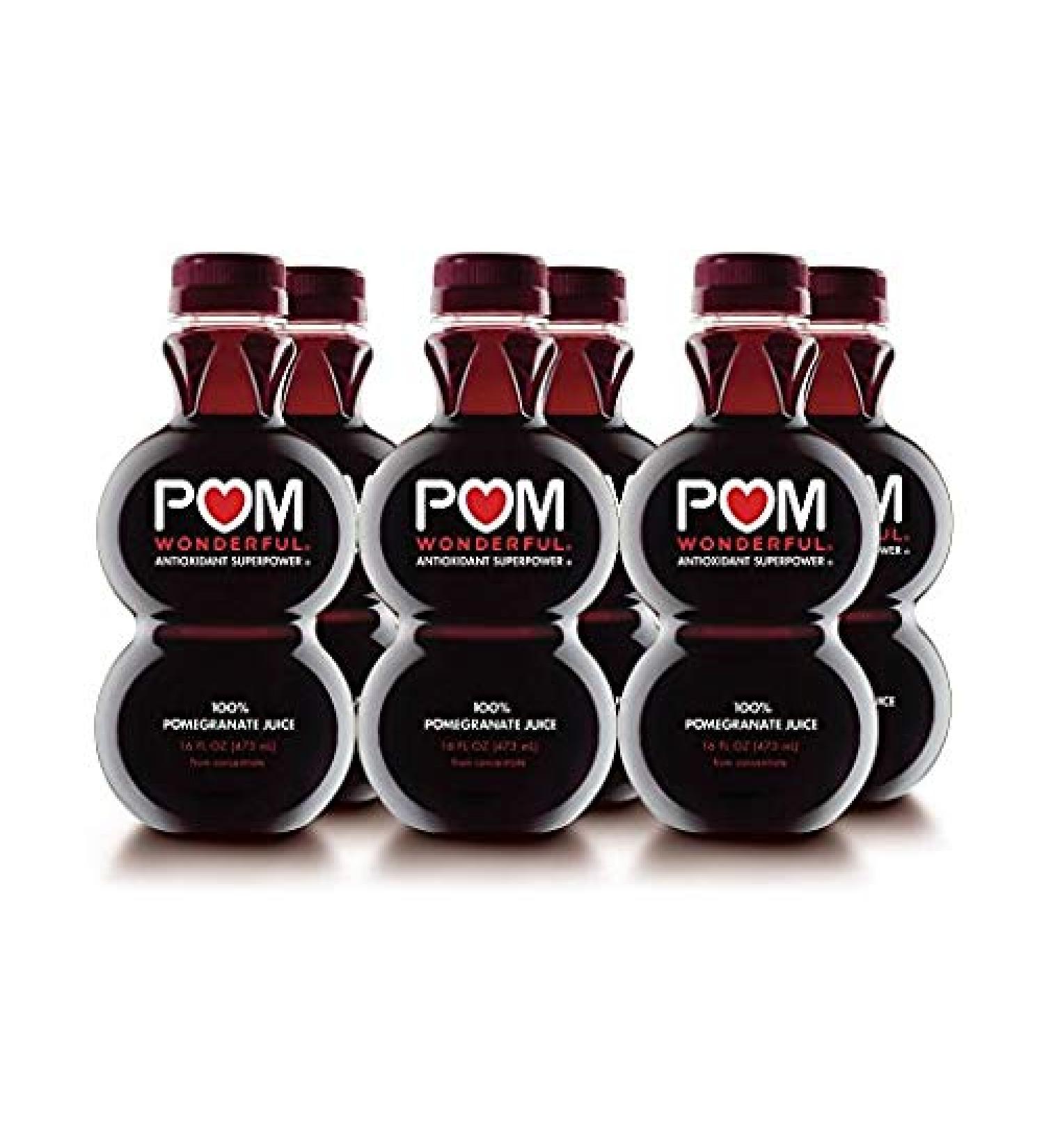 POM Wonderful 100% Pomegranate Juice 16 Fl Oz Bottle - Pack of 6 - Buy Online on GoSupps.com