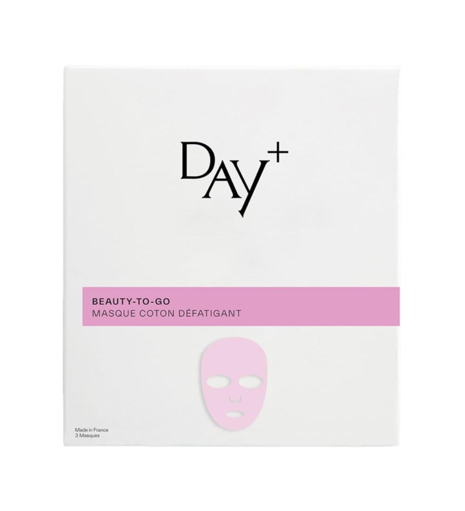 DAY+ | Anti-Fatigue Cotton Mask | Brightens the complexion Awakens & Revives radiance | Corrects hyperpigmentation | Caffeine Phytosph rix Lemon Vit. C | 98% natural ingredients | Pack of 3 masks - Buy Online on GoSupps.com
