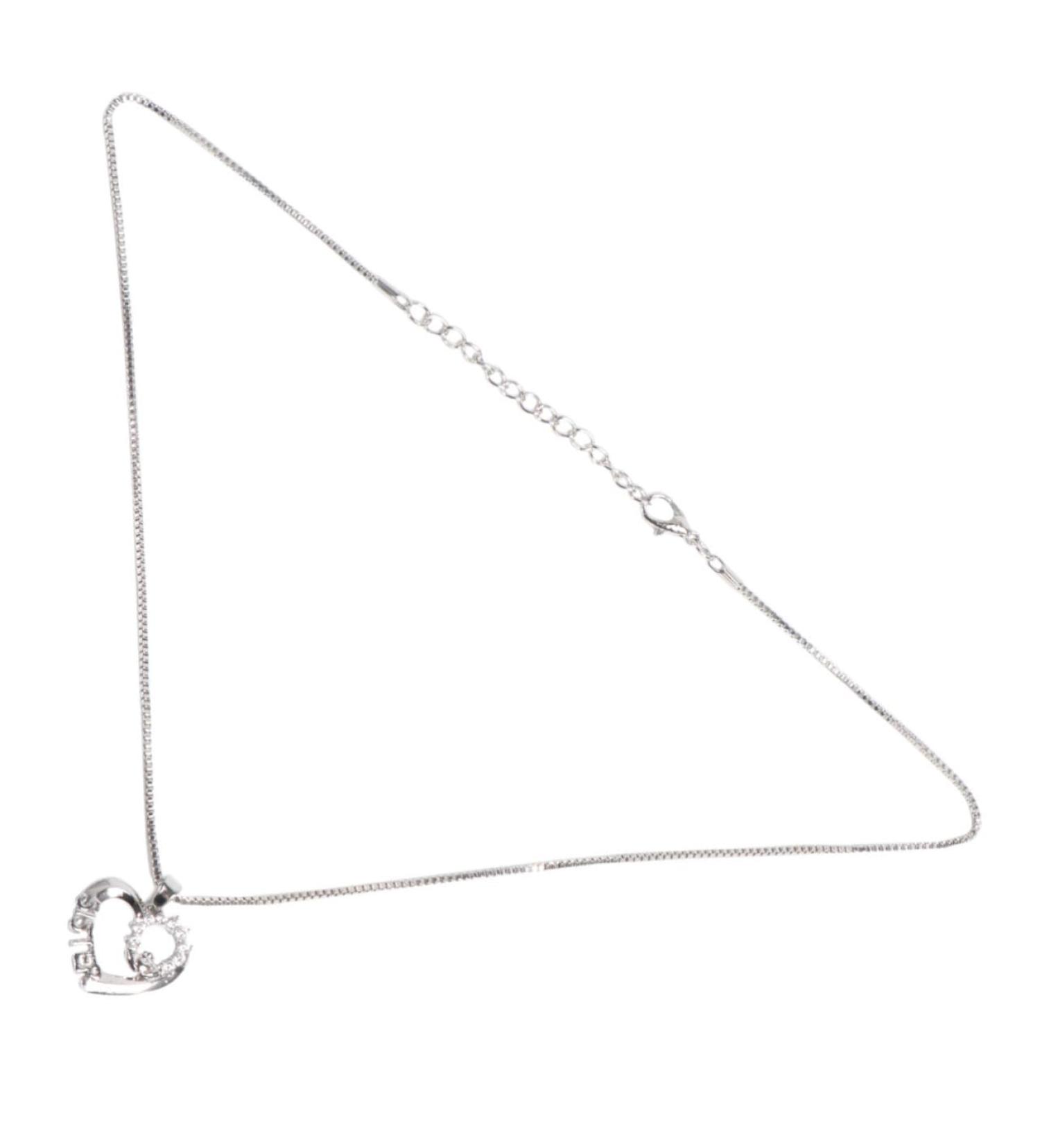 2pcs Love Souvenir Goldensilver Crystals Miss Clavicle for Personality Heart Letters Fashion Friend 52X2cm Silver - Buy Online on GoSupps.com