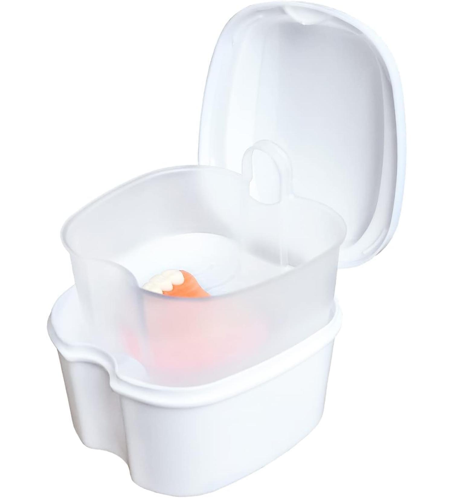 Denture Case Orthodontic Dental Retainer Box False Teeth Storage Container Dentures Container with Filter for Home & Travel White - Buy Online on GoSupps.com