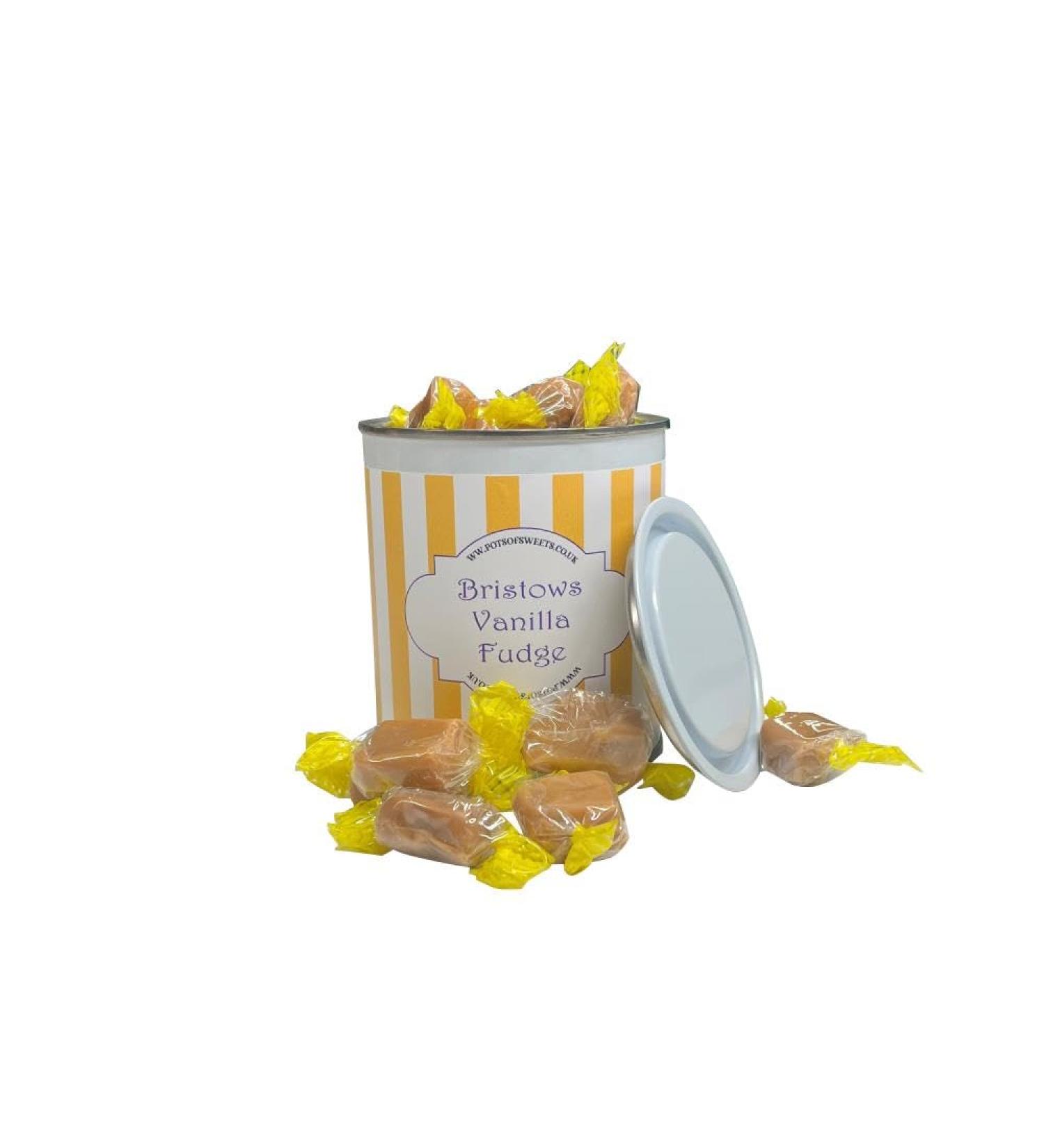 Personalized Customise With Your Own Message 250g Paint Pot Tin of Bristow's Vanilla Fudge - Buy Online on GoSupps.com