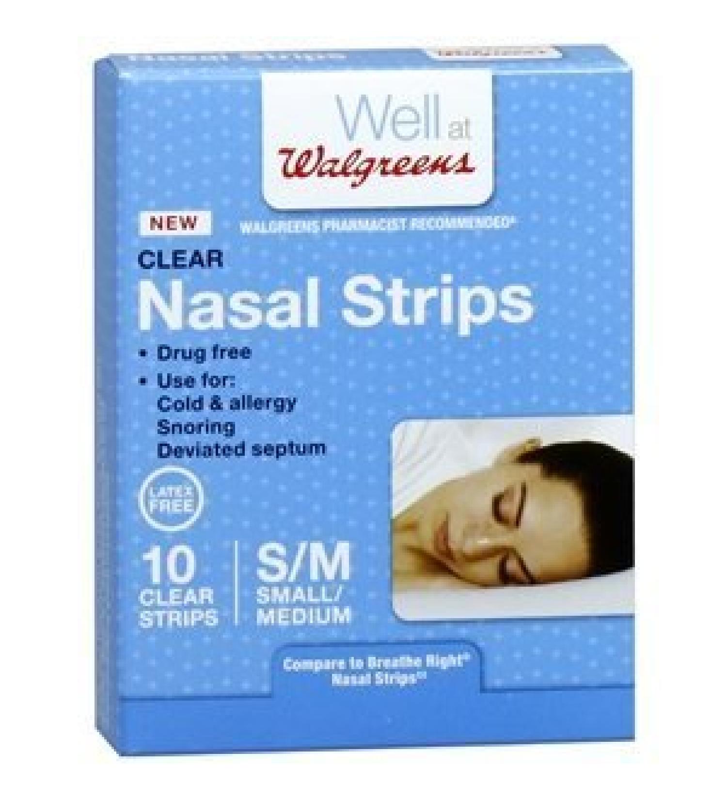 Walgreens Nasal Strip Clear Small/Medium 10 ea by Walgreens