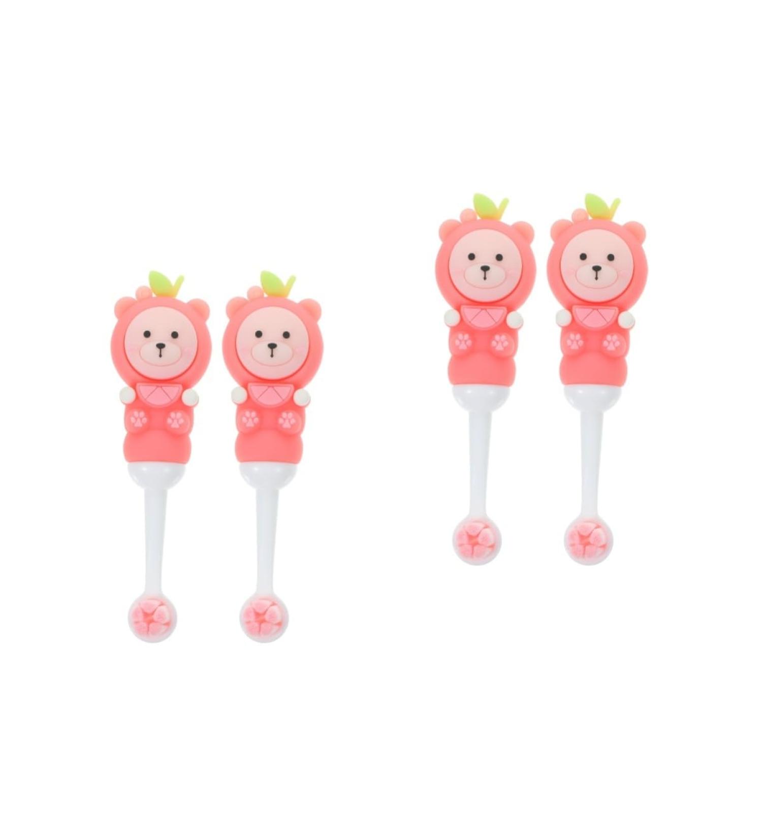 Ipetboom 4-Piece Children's Toothbrush Set | Soft Bristles & Travel-Friendly | Perfect for Newborns & Kids - Pink - Buy Online on GoSupps.com