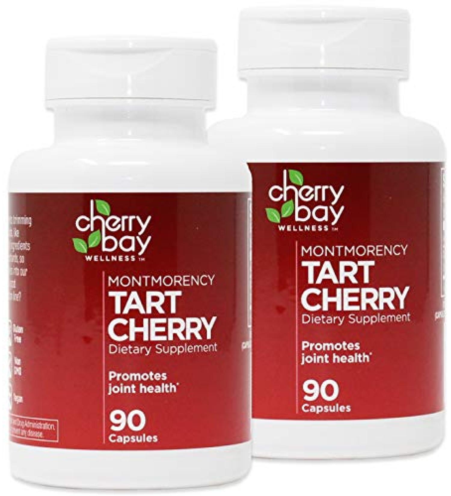 Montmorency Tart Cherry 480mg Supplement 90 Count x 2 | Non-GMO & Gluten Free | Supports Joint Health - Buy Online on GoSupps.com