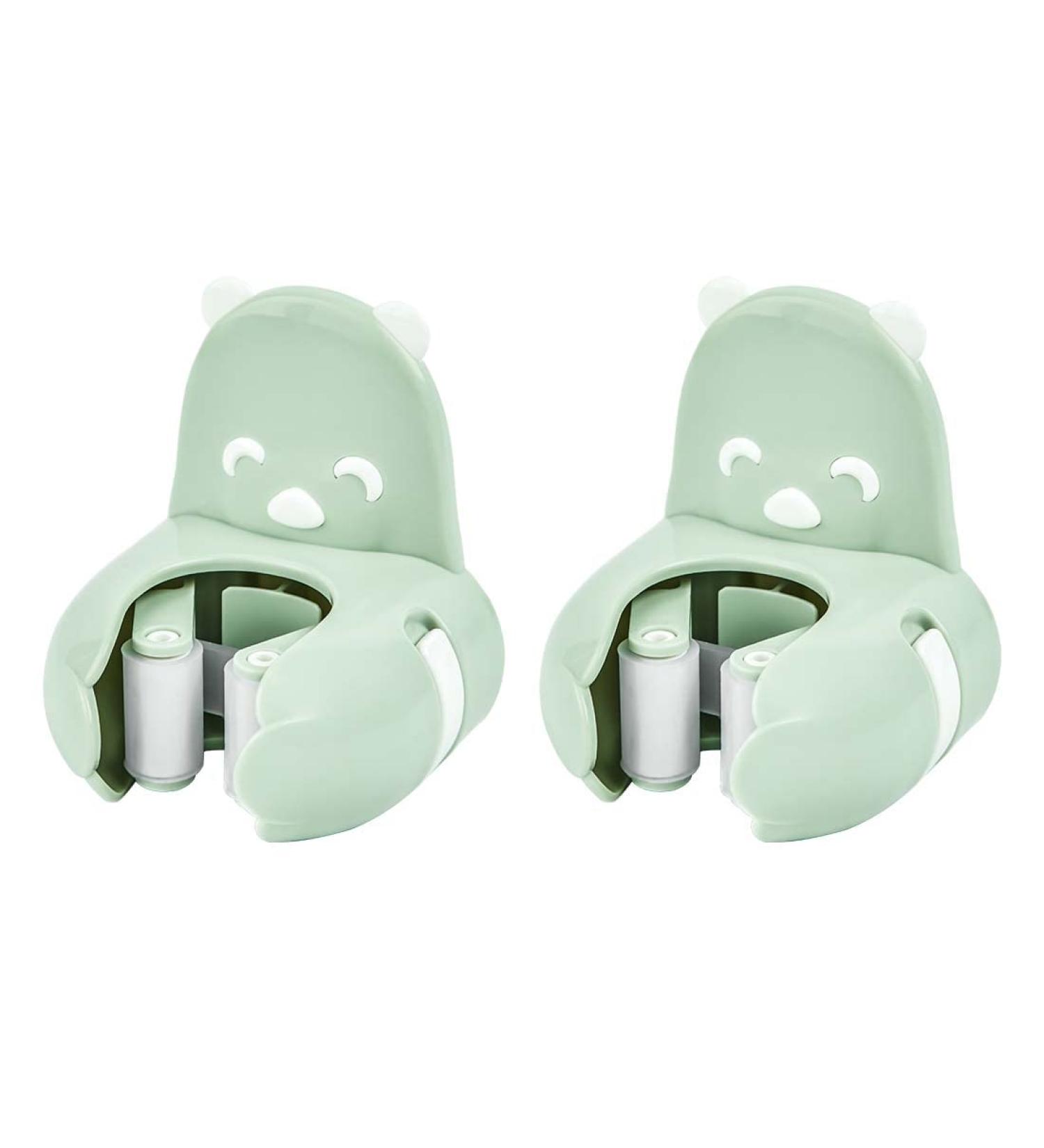 CQT Mini Bear Shaped Mop and Broom Holder Gripper - Self Adhesive Wall Mount for Home Garden Garage - Mint Green (2 Pack) - Buy Online on GoSupps.com