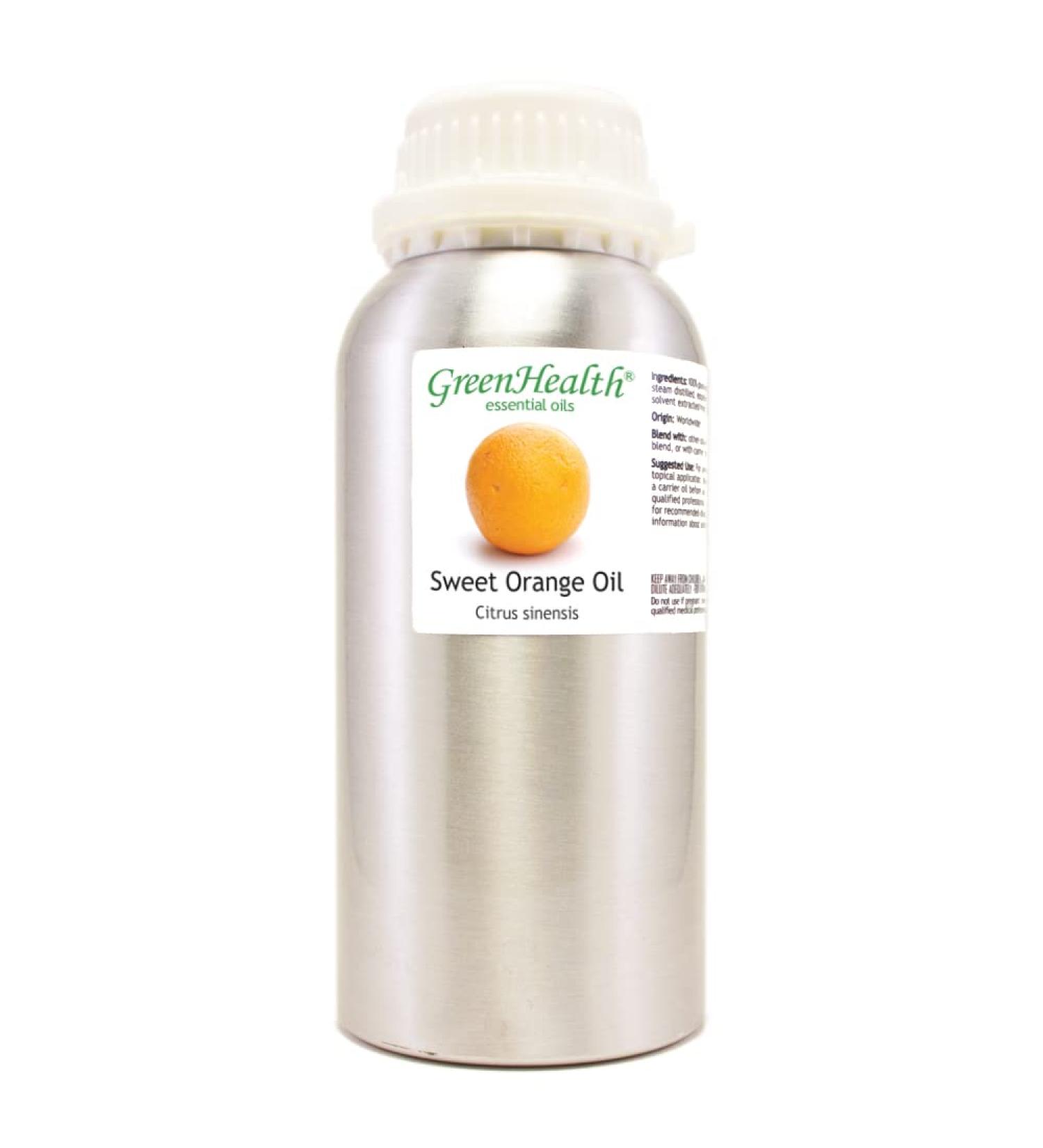 Sweet Orange Essential Oil - 16 fl oz - 100% Pure Essential Oil in Aluminum Bottle | GreenHealth - Buy Online on GoSupps.com