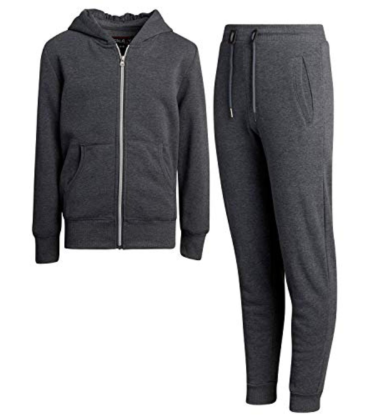 Galaxy by Harvic Boys Jogger Set - French Terry Sweatshirt and Sweatpants (S-XL), True Charcoal, Small - Buy Online on GoSupps.com