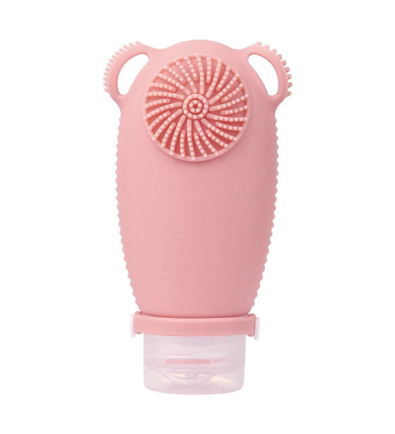 Sweetness Portable Silicone Travel Shampoo Lotion Bottle with Facial Cleansing Brush - Buy Online on GoSupps.com