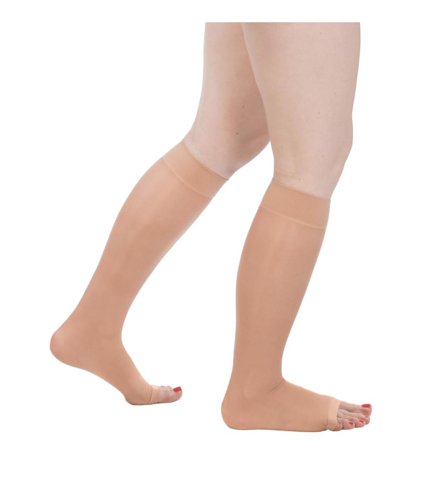 Shop Actifi Women's Sheer Compression Stockings 8-15 mmHg - Nude Open Toe Knee High - Beige Large - International Shipping Available - Buy Online on GoSupps.com