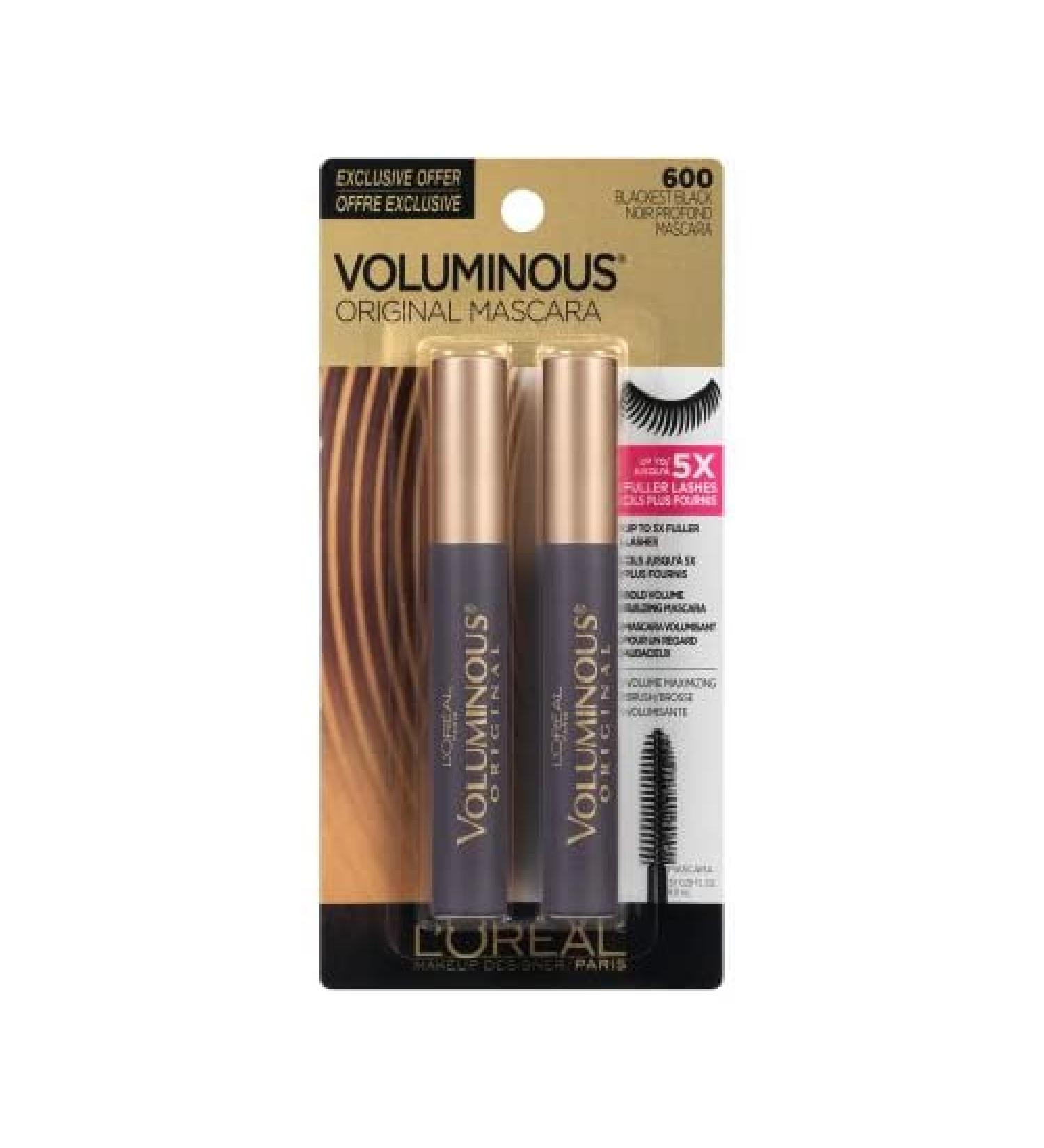 VOL MASCARA 2 PK BLACKEST BLK