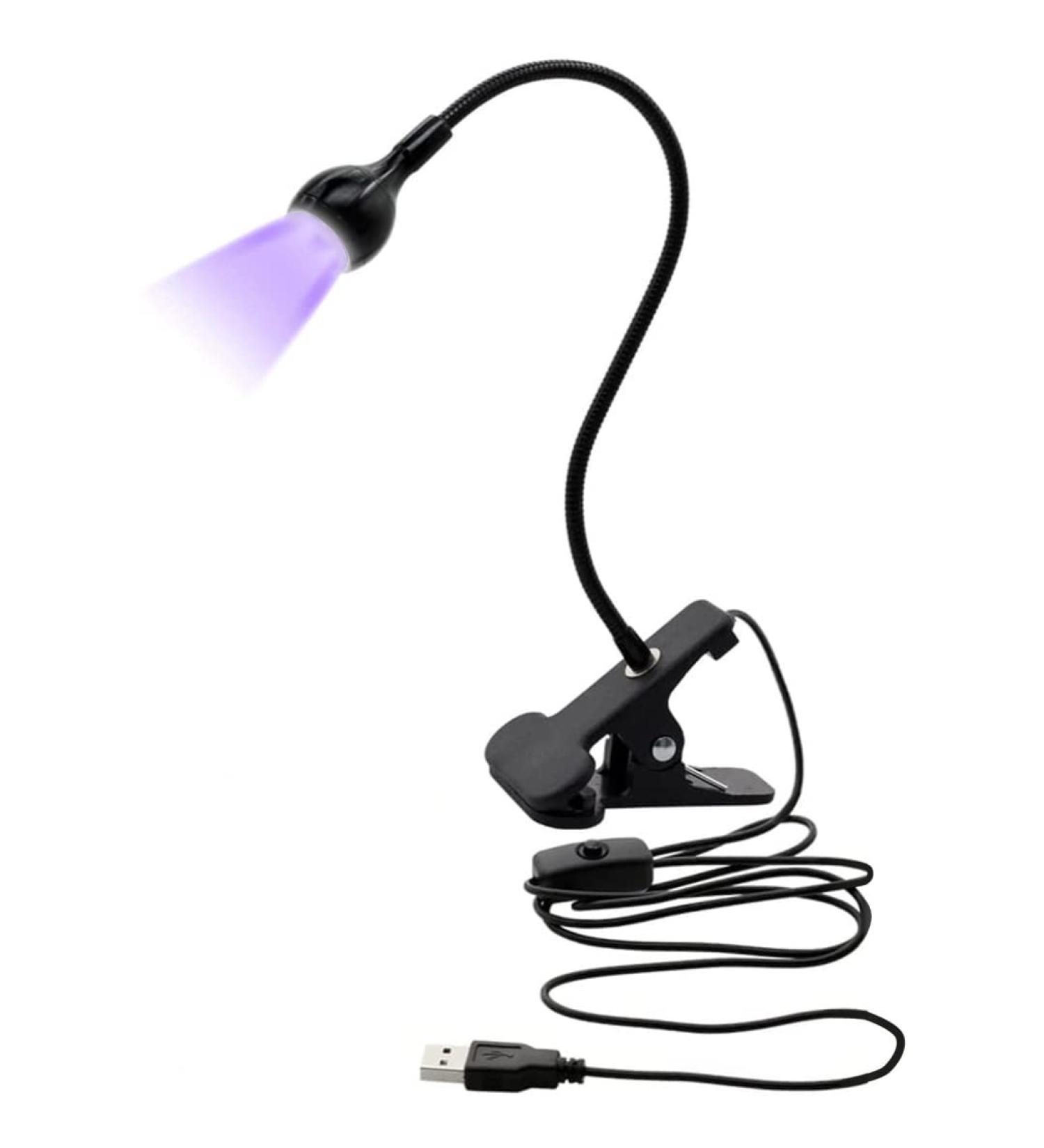 UV USB LED Blacklight Gooseneck Lamp - Ideal for Apres Gel x Nail Tips & Satin Black Light Fluorescent Paint Detection | Perfect for UV Gel Nails & Curing | Clamp Fixtures, Plug & Play | Buy Now - Buy Online on GoSupps.com
