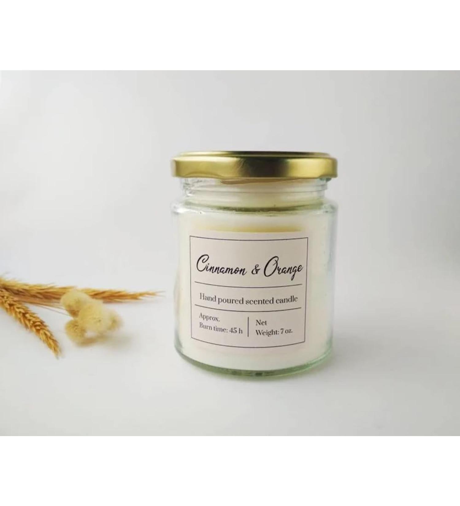 Cinnamon & Orange Soy Wax Scented Candle | Hand Poured Housewarming Gift | Fall Decor for New Home - Buy Online on GoSupps.com