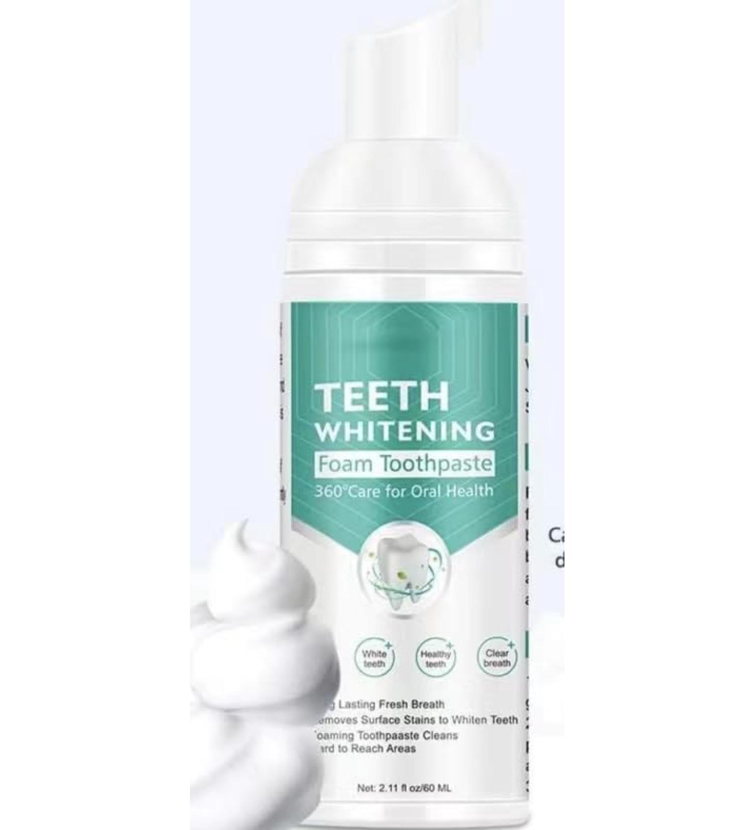 Teeth Whitening Toothpaste Whitening Foaming Toothpaste Strong Stain Removal Toothpaste Cleans Stains Protects Enamel Ultra Active Foaming Toothpaste - Buy Online on GoSupps.com