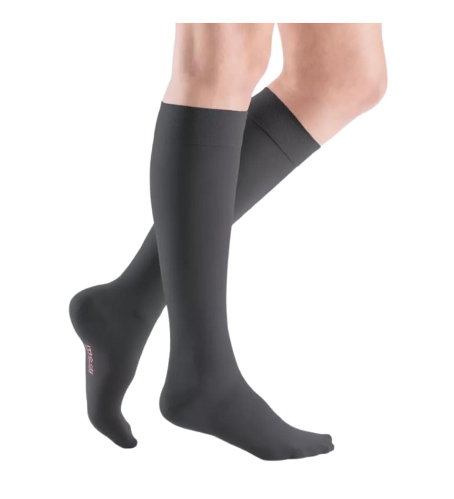 Shop Mediven Elegance Compression Stockings - AD Knee Highs KKL1 - Anthracite Open Toe Short - International Shipping Available - Buy Online on GoSupps.com